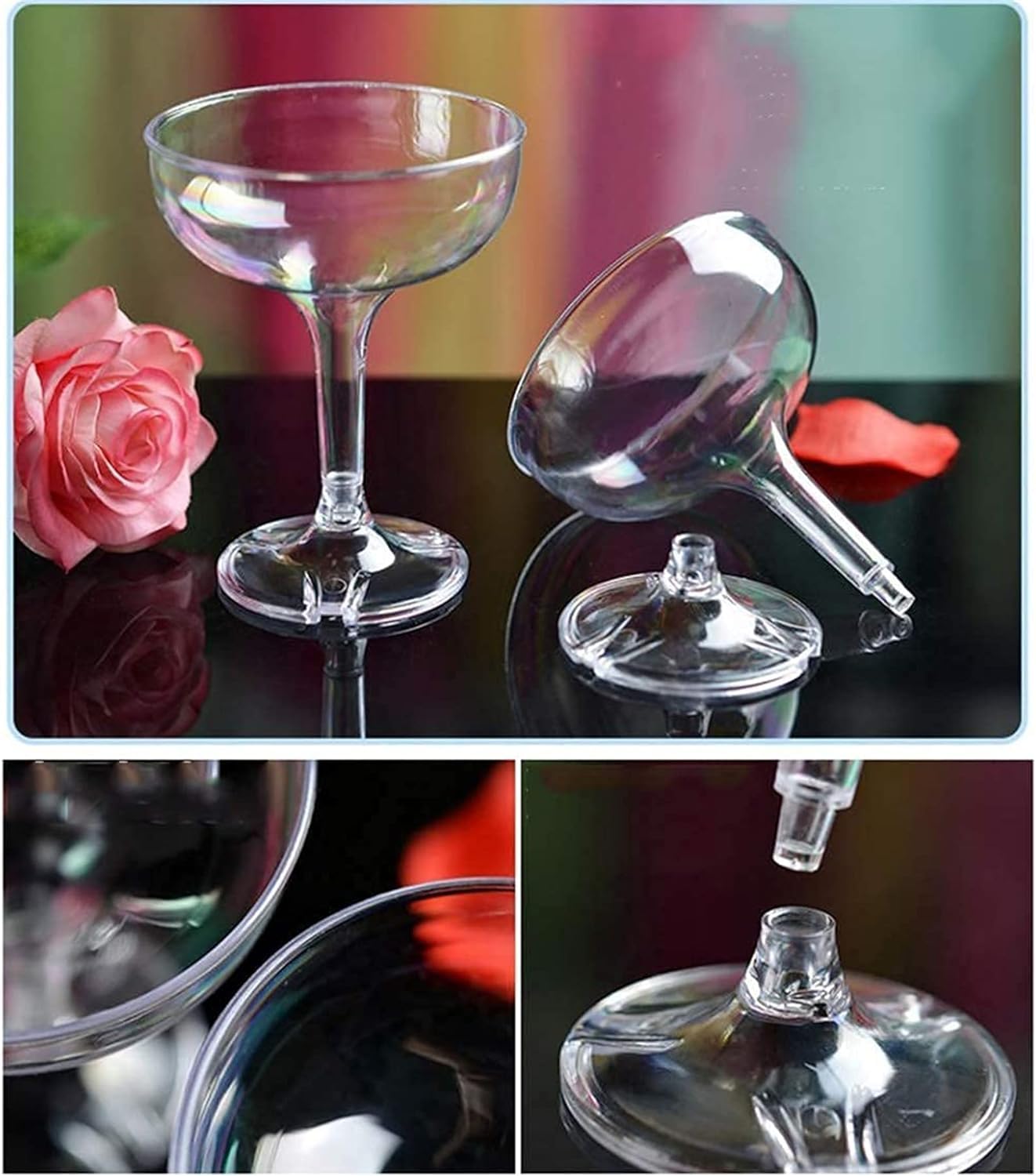 Amazon｜シャンパンタワー 30杯 ハート型のアクリルハイフットワイン