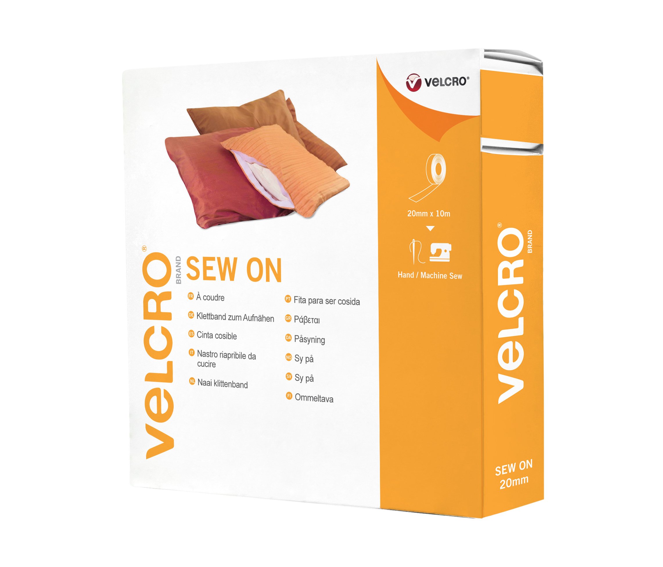 VELCRO Brand, Sew On Fabric Tape, Cut-to-Length, Black 20mm x 10m