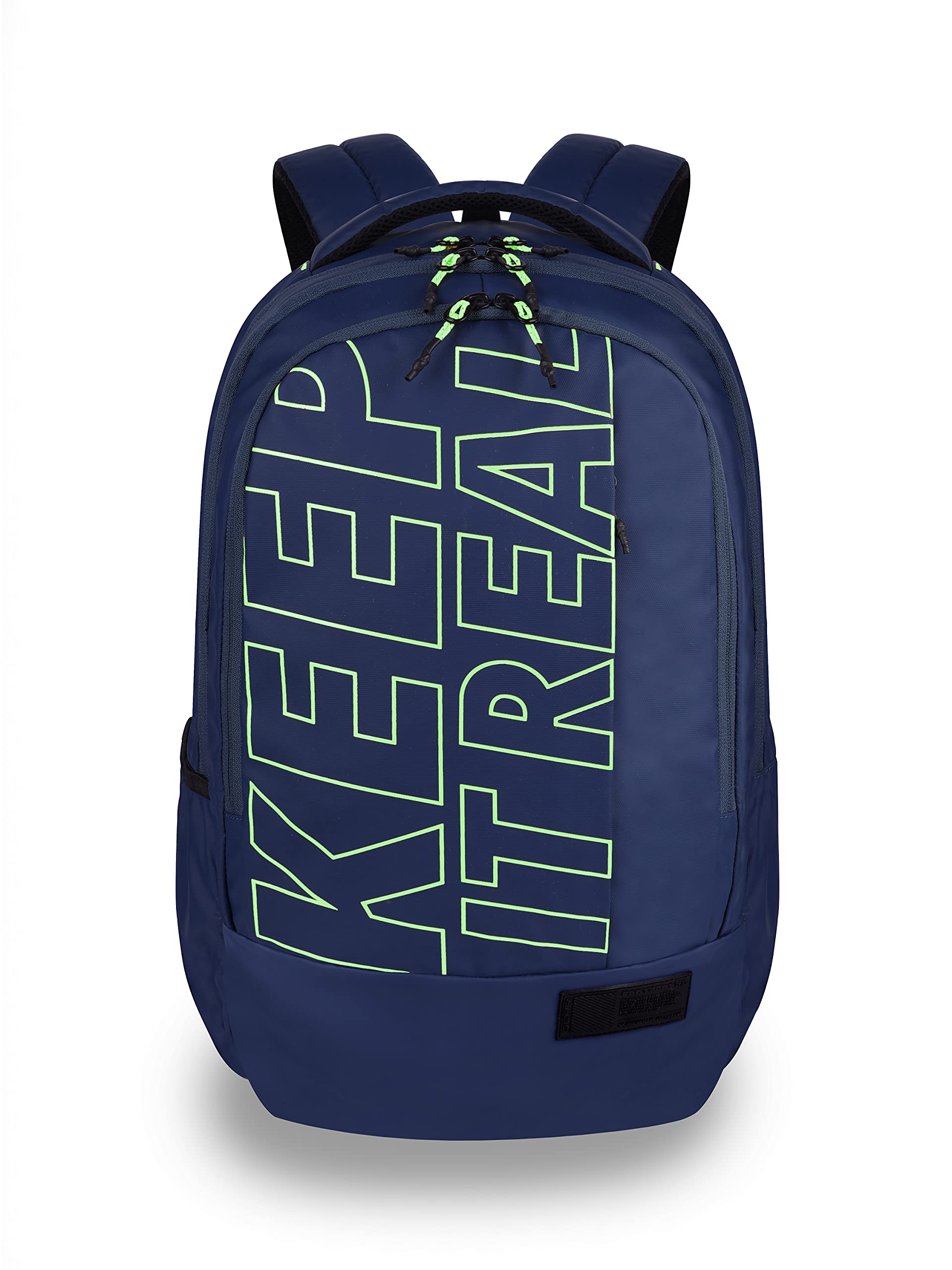 Gear Keep It Real 40L Large Water Resistant School Bag/Casual Backpack/Daypack/Travel Backpack/Kids Bag/College Bag for Boys/Girls/Men/Women (Navy-Green)