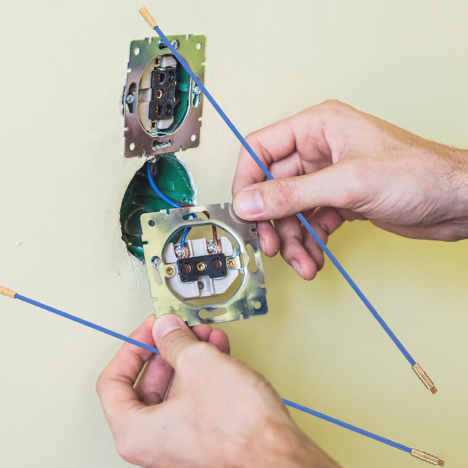 Zugseil 1 Satz aus Glasfaser und Kupfer, Blau, zum Kabelziehen