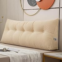 Vista 27 de Almohada triangular para cabecero, lavable, almohada de cuña grande, soporte de posicionamiento del respaldo, almohadas de lectura para dormitorio