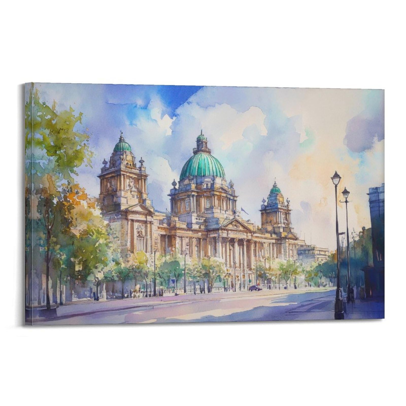 xiaoxiaoshen Belfast Northern Ireland Scenic City View_4 Canvas Poster Wall Art Prints Room Aesthetic Murals Bedroom And Living Decorations 20x30inch(50x75cm)