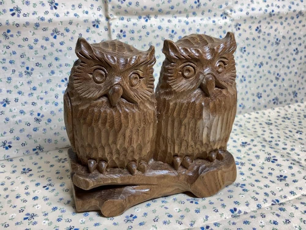 シマフクロウ木彫り Yahoo!オークション - 神の鳥 シマフクロウ 木彫り 「登別」 刻