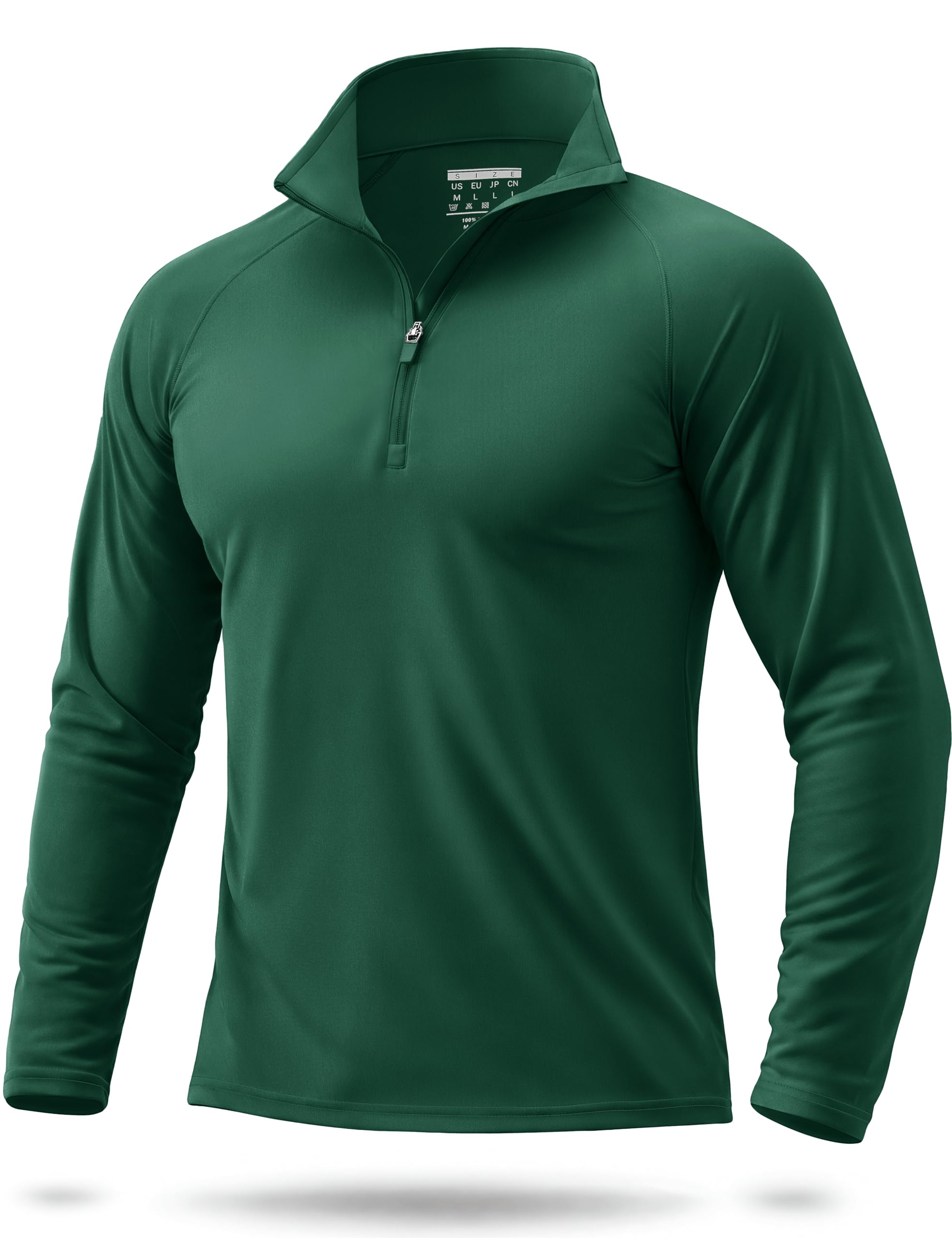 Photo 1 of Boladeci Mens Sun Shirt UPF 50+ UV Protection Quarter Zip Long Sleeve SPF Golf Swim Rash Guard Tops Tee T-Shirts L Green