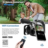 Vista 3 de Cámara de video videocámara 5K 56MP Vlogging Cámara para YouTube con pantalla táctil abatible de 3 pulgadas 270°, visión nocturna, WiFi, cámara web