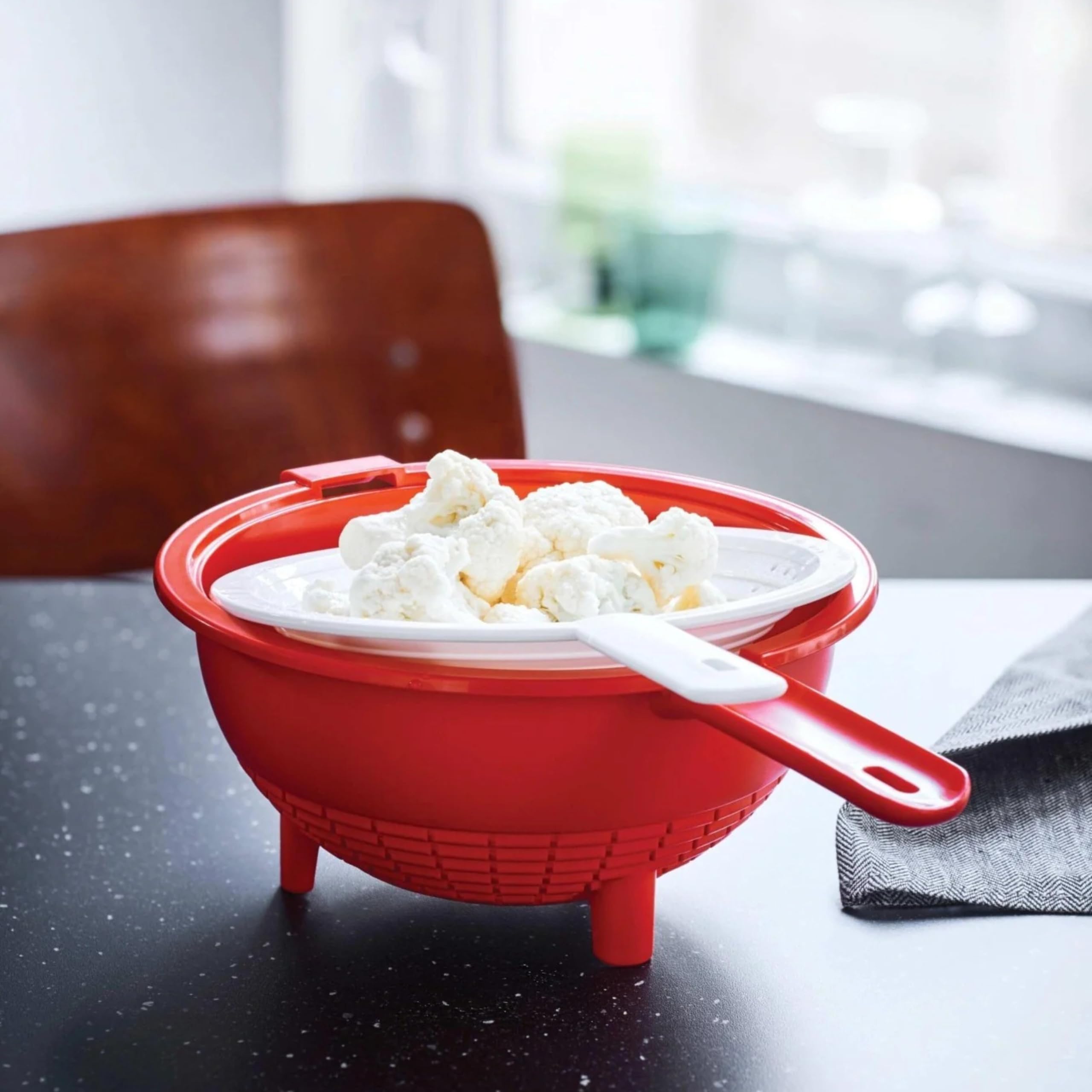 Tupperware Doppelsieb in Rot und Weiß