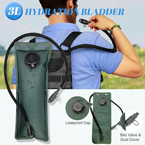 Miniatura 6 de Mochila táctica MOLLE Hydration Pack Carrier con vejiga de agua de 3L