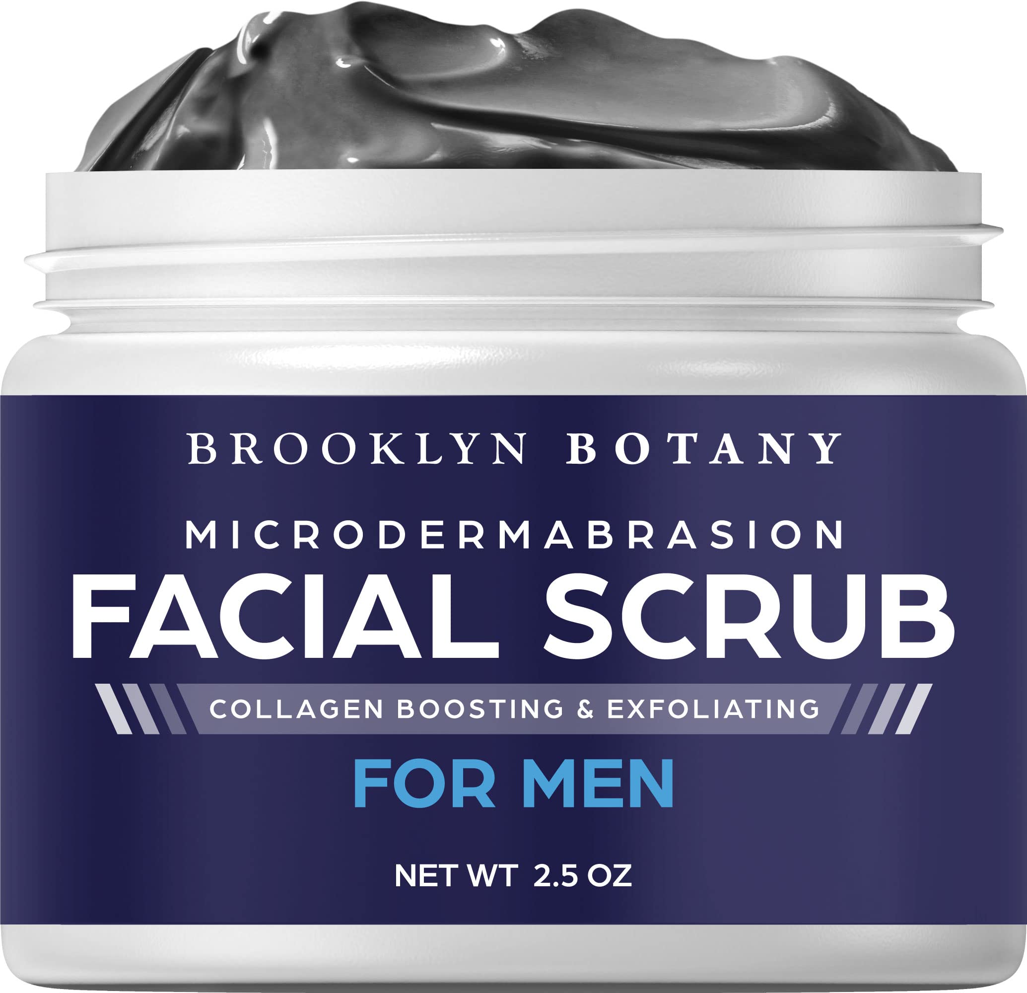 Brooklyn Botany Microdermabrasion Facial Scrub for Men 2.5 oz – Exfoliating Face Scrub for Clearing and Tightening Skin - Face Exfoliator for Men Gifts - Pack of 3