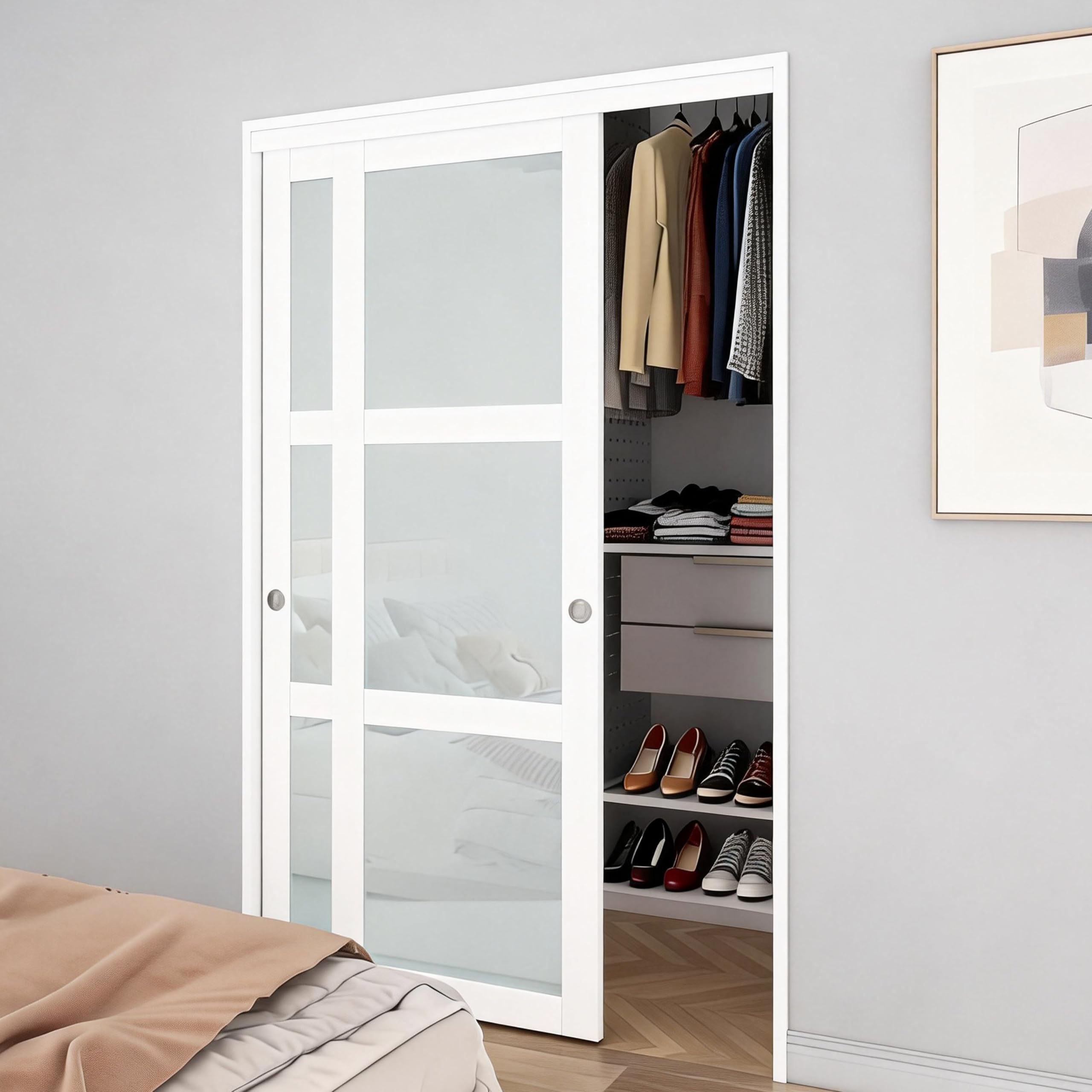Amazon.com: BARNSMITH 60x80 Sliding Closet Door, 3-Panels
