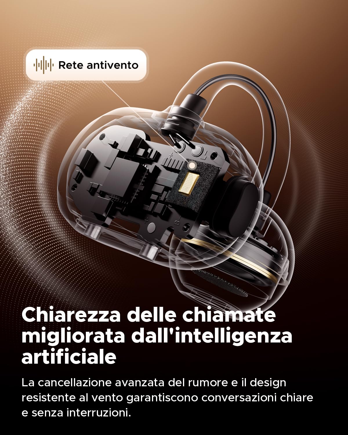 truefree C10 Auricolari Wireless Clip-On Open-Ear, Bluetooth 5.4, Suono Spaziale con Driver 12mm, 28 Ore Autonomia, IPX5 Impermeabili, Chiamate Nitide AI-ENC, App Personalizzabile