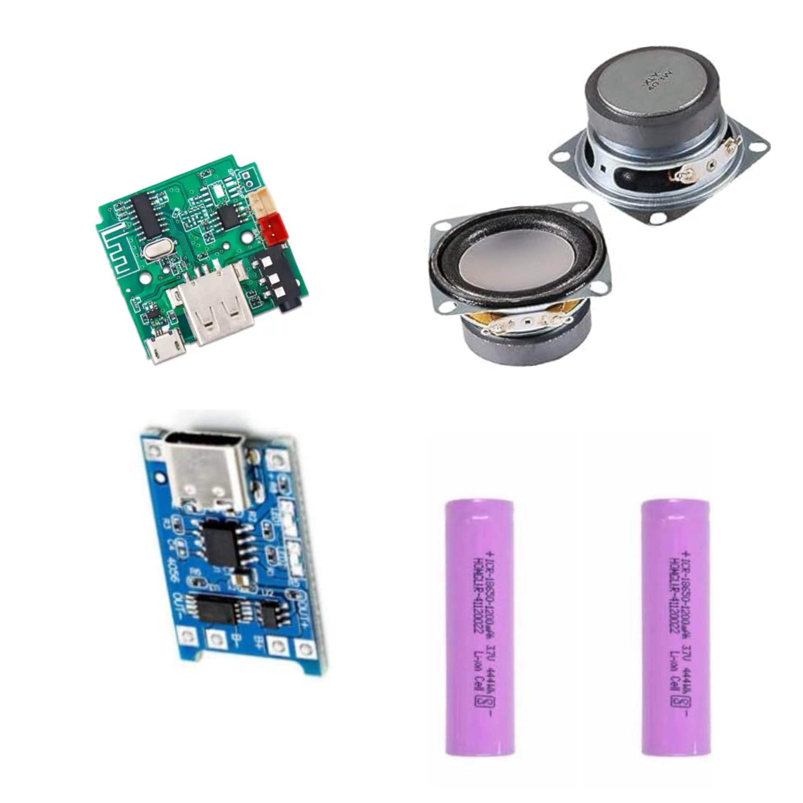 Luvik Combo Of Bluetooth Amplifier Circuit Board 5V FM USB AUX Card Wireless HI-FI Module with 2Pcs 3W Speaker + 2 Pcs 1200Mah Rechargeable Cell And Charging Module (B0D8CJH3T1) Amazon Price History, Amazon Price Tracker