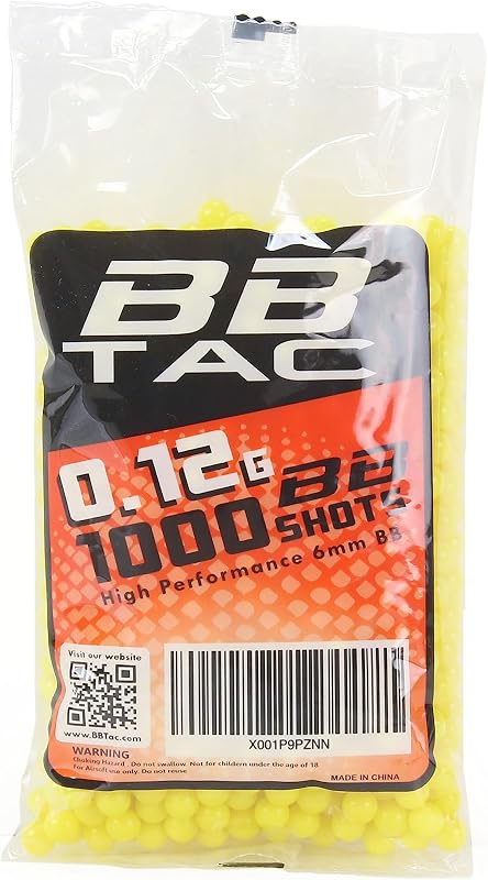BBTac 1000 Bag .12g 6mm BBs for Airsoft Guns