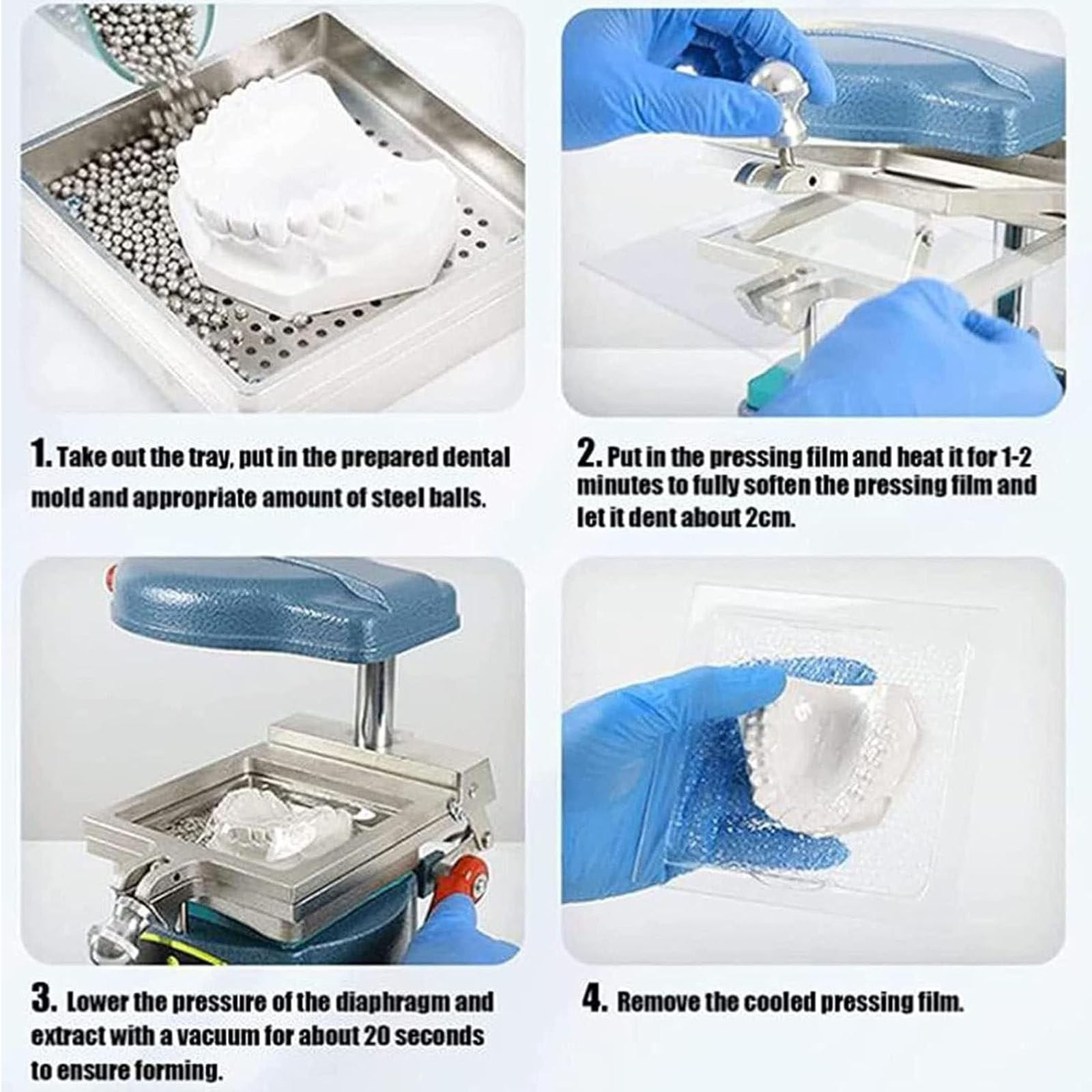 1000 W Dental-Vakuumformmaschine, Former-Former, Laborausrüstung für Wärmethermoformung, Hochleistungs-Former für einstellbares Material, DIY-Zahnersatz-Kit,220V