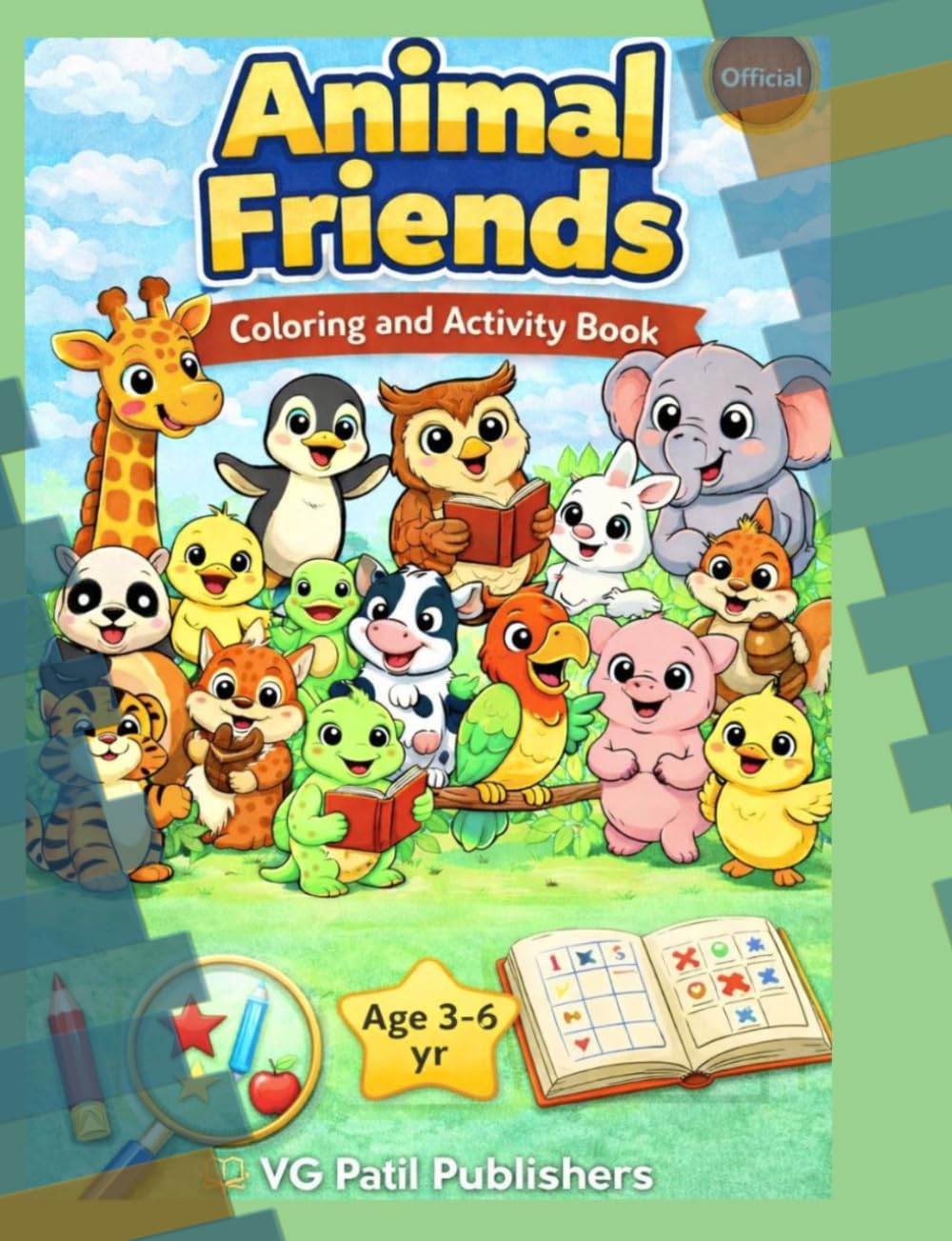 Animal Friends Coloring and Activity Book: Fun and Cute Animal Coloring Pages for Kids Ages 3–6