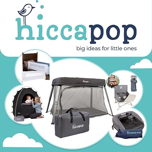 Miniatura 7 de Hiccapop TravelPod Corral portátil y cuna de viaje para bebé Cuna portátil ligera y plegable con puerta con cremallera, base impermeable y bolsa de