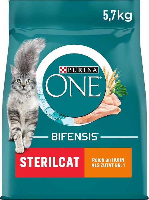 PURINA One BIFENSIS STERILCAT Nourriture sèche pour Chats stérilisés, Riche en Poulet, 1 Paquet (1 x 5,7 kg)