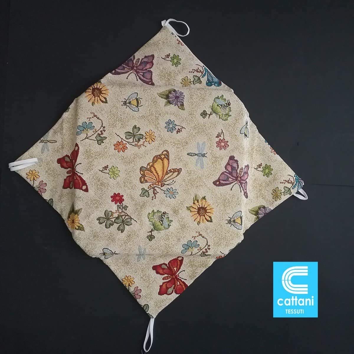 Mauro Cuscini Per Sedie Cucina – Set 4 Pezzi Con Alette, Tessuto Gobelin Farfalle, 38x38 Cm, Sfoderabili Con Zip - 3