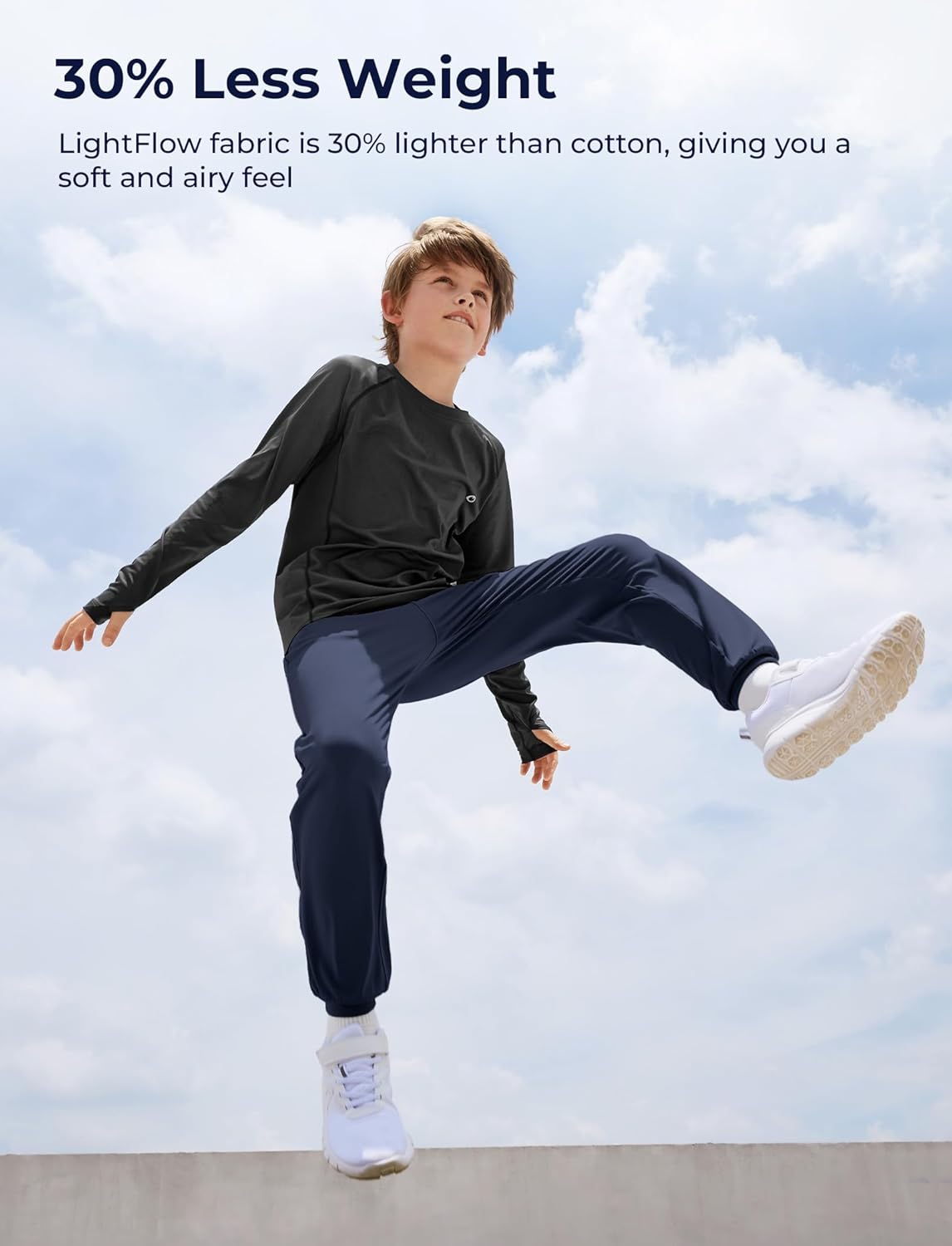 PATPAT Boys Ultra-Soft Quick-Dry Athletic Pants with Pockets & Inner Drawcord, Lightweight Joggers for Sports Training - Image 4