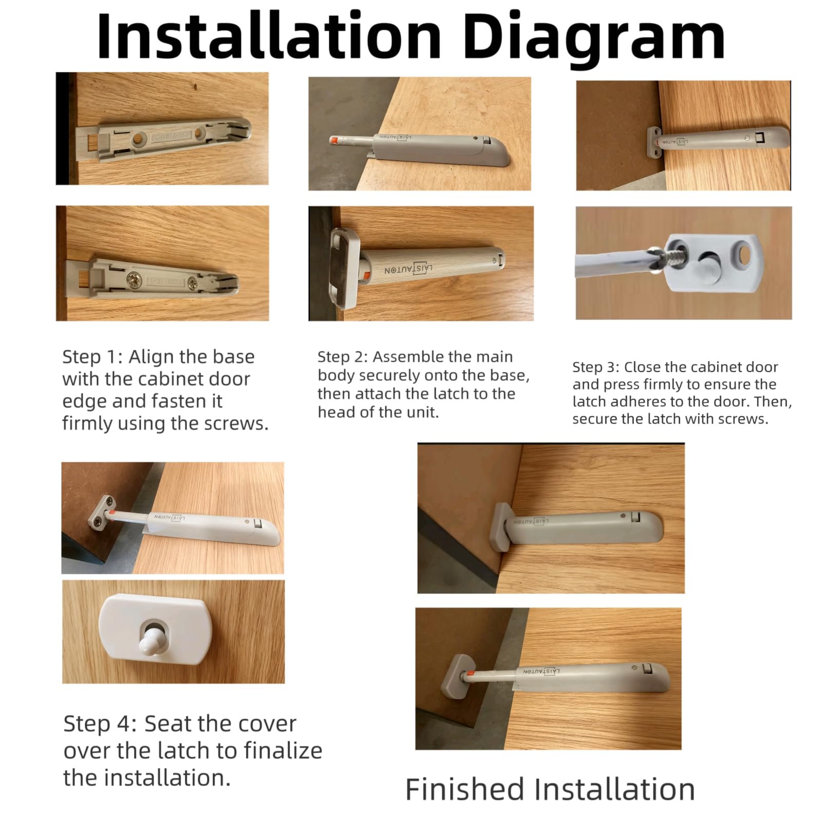 4 Sets Push Open Door Latch Touch Latches Push Latch Damping rebounder for Cabinet Hardware Release Latch Kitchen — view 5