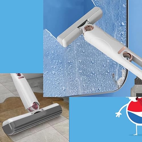 Miniatura 4 de Mini mopa para espacios pequeños  Mopa de esponja con cabezal ajustable  Ideal para cocina, baño, sala de estar y coche  Portátil y duradera