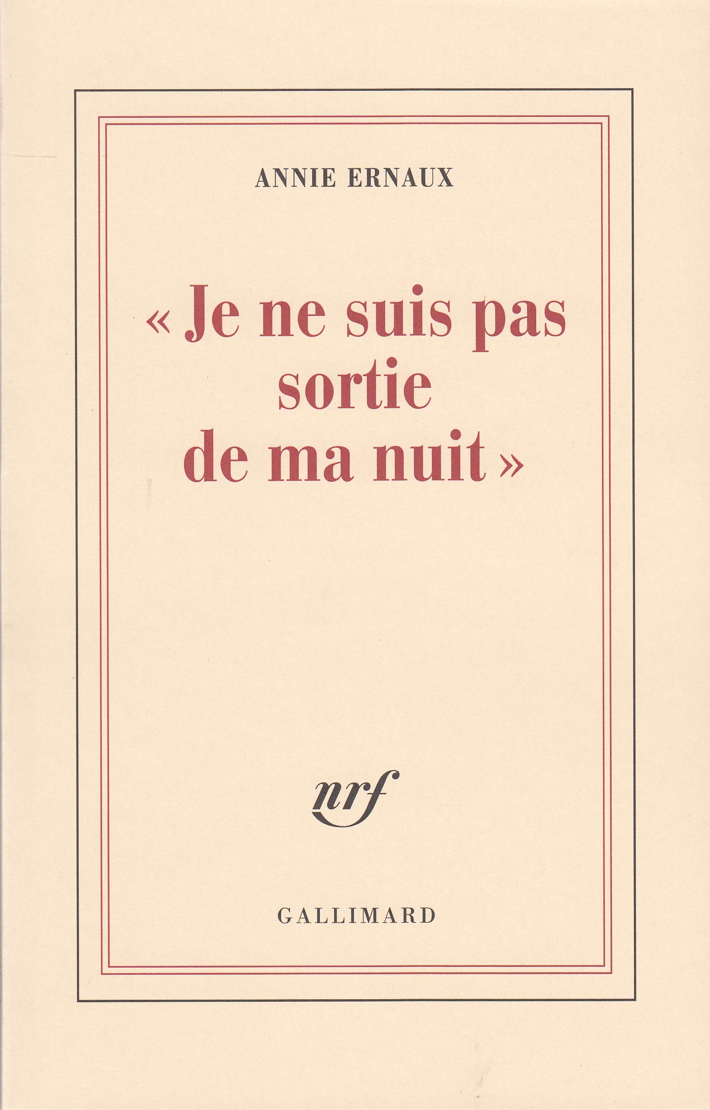 Je NE Suis Pas Sortie De MA Nu
