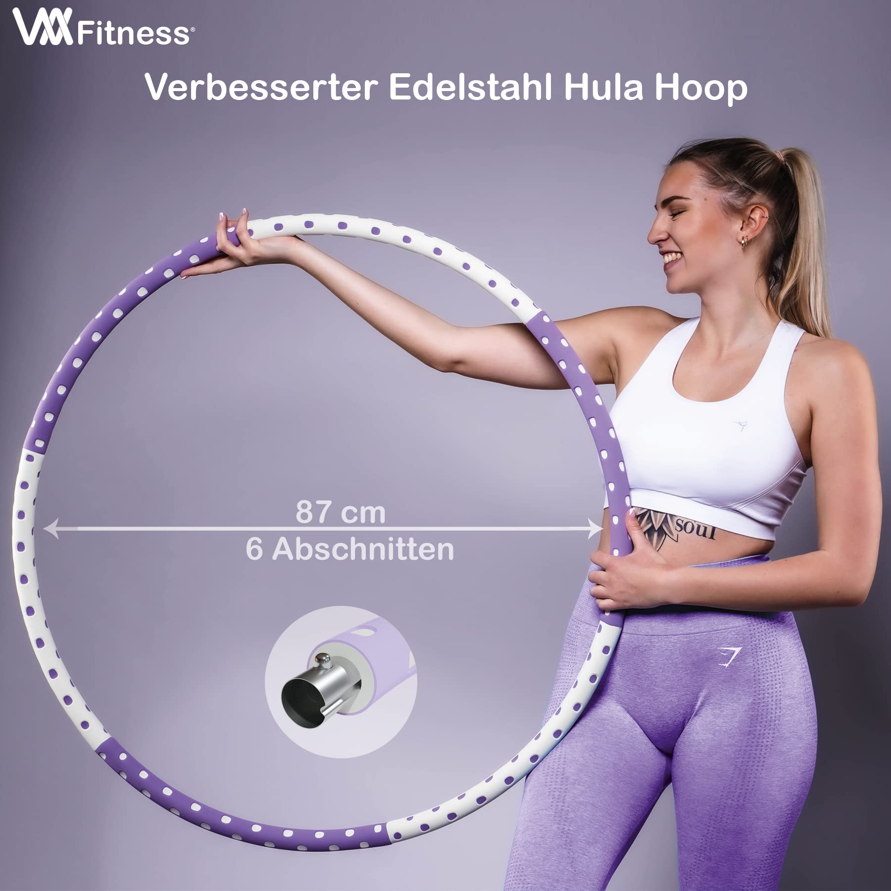 Hula Hoop obręcz dla dorosłych, zdejmowana obręcz hula hop ze stabilnym rdzeniem ze stali nierdzewnej, pianka premium, obręcz gimnastyczna do fitnessu / masażu