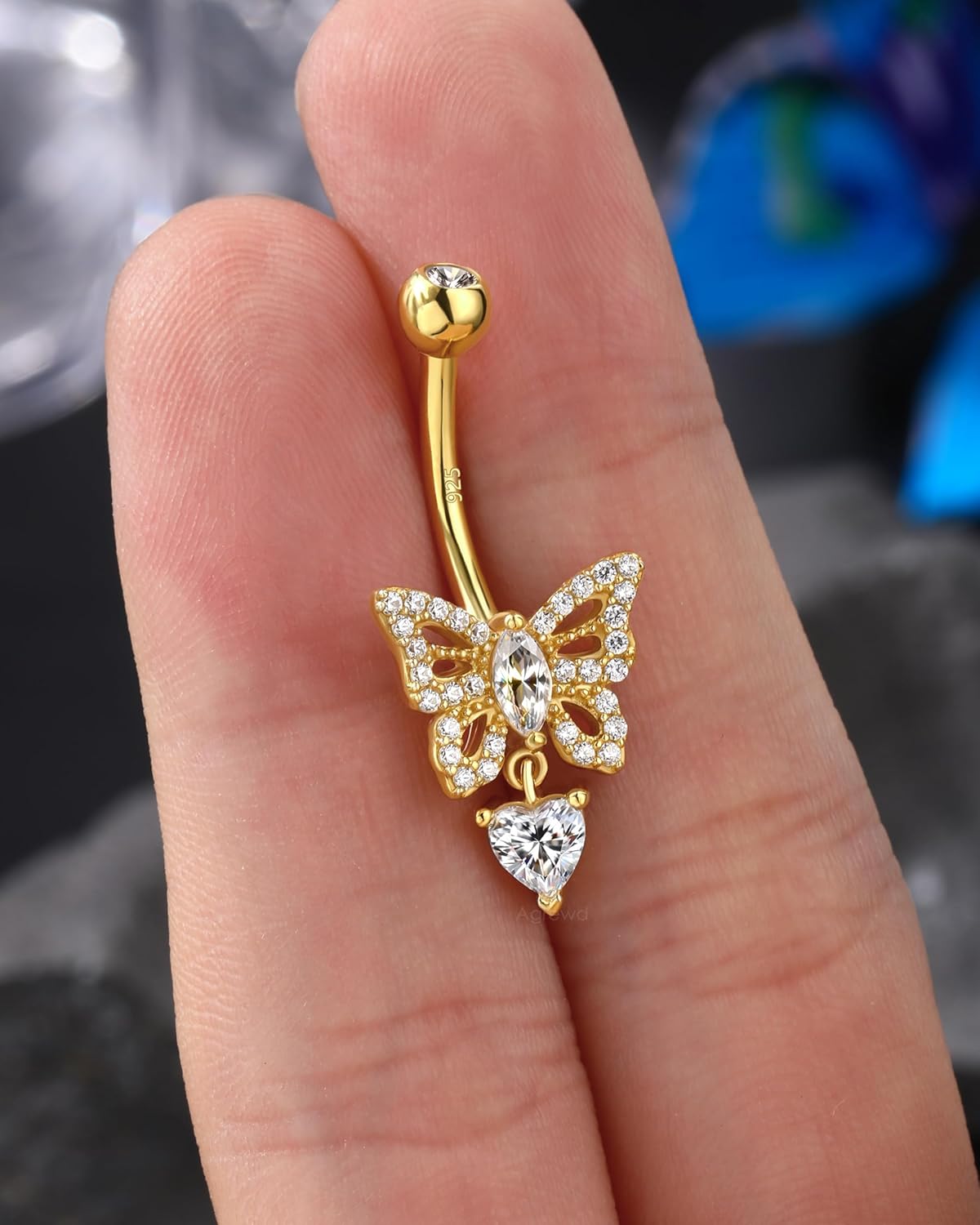 14K Gold Plated Belly Button Rings - 925 Sterling Silver Navel Rings for Women - 14G Belly Piercing Jewelry - Image 6