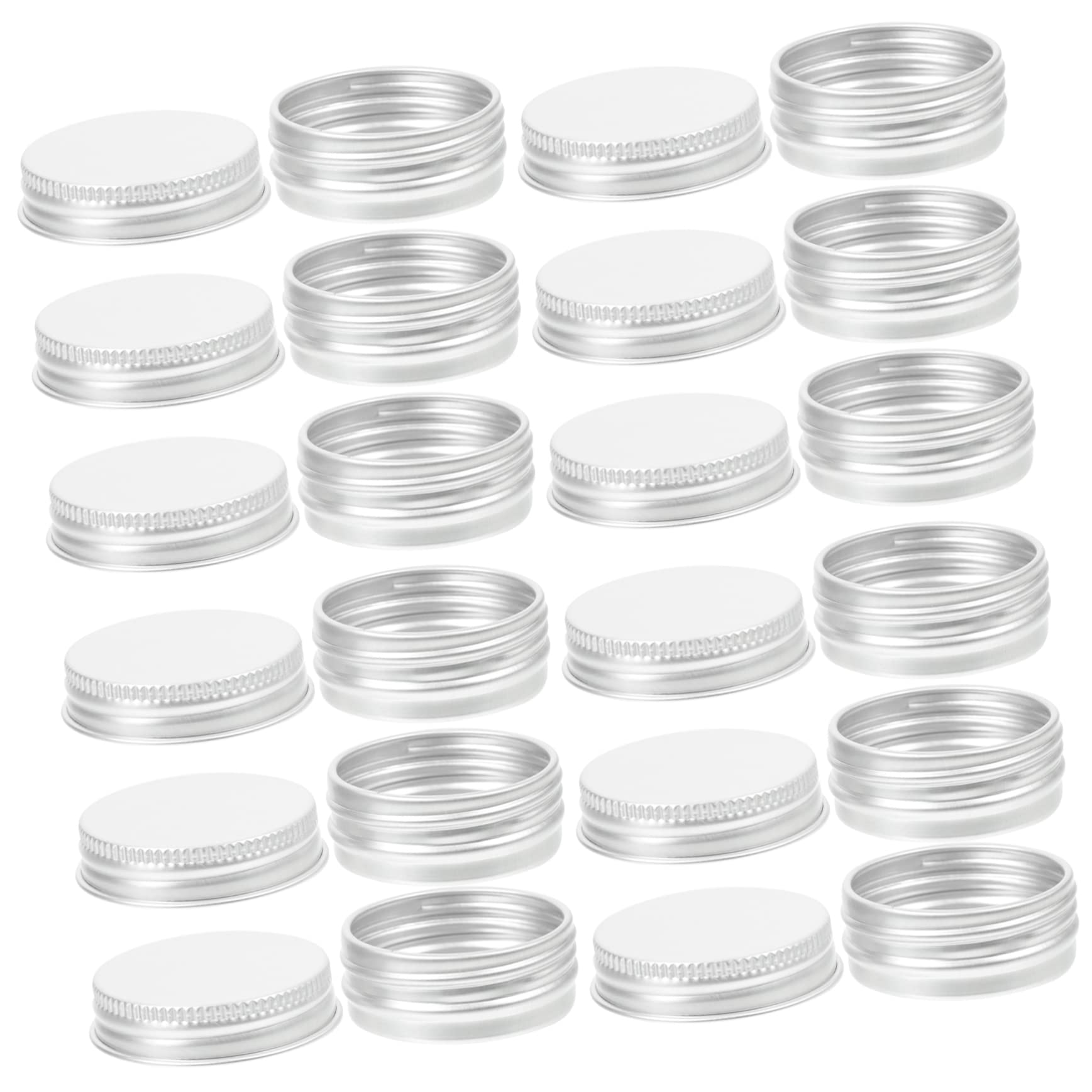 Cabilock 24pcs Candle Jar Candy Container with Lid Tea Storage Jar Tin Cans Tea Container Salve Containers Empty Cans Cosmetic Tins Bar Soap Mini Tin Can Aluminum Lip Balm Travel