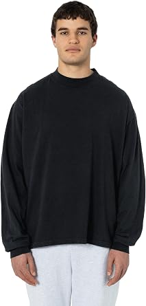 LOS ANGELES APPAREL Mens 1827GD Unisex Oversized Long Sleeve High Mockneck T-Shirt - Comfortable Fit