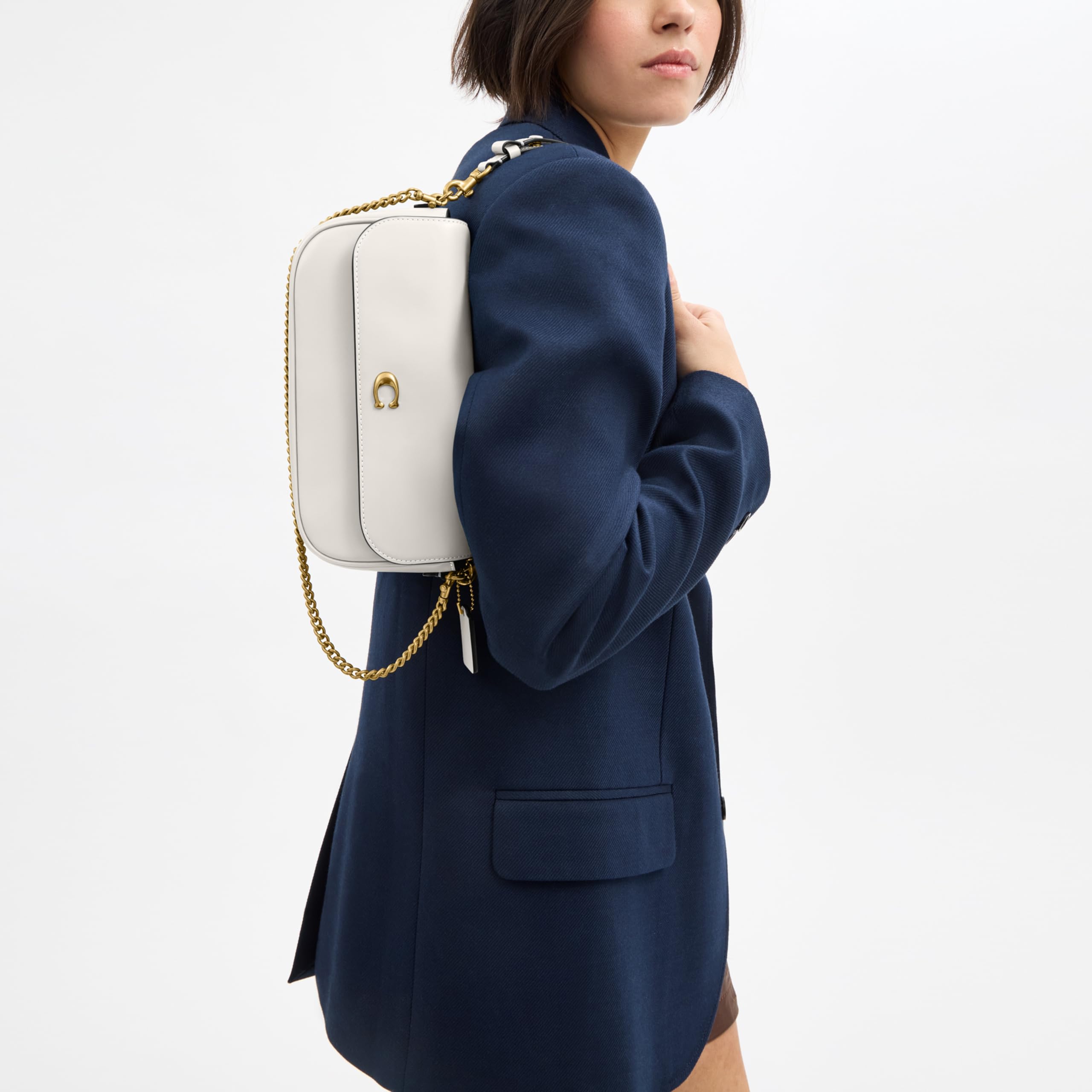 COACH Brook Flap Chain Bag - Bolsa de cadena con solapa esencial Mujer