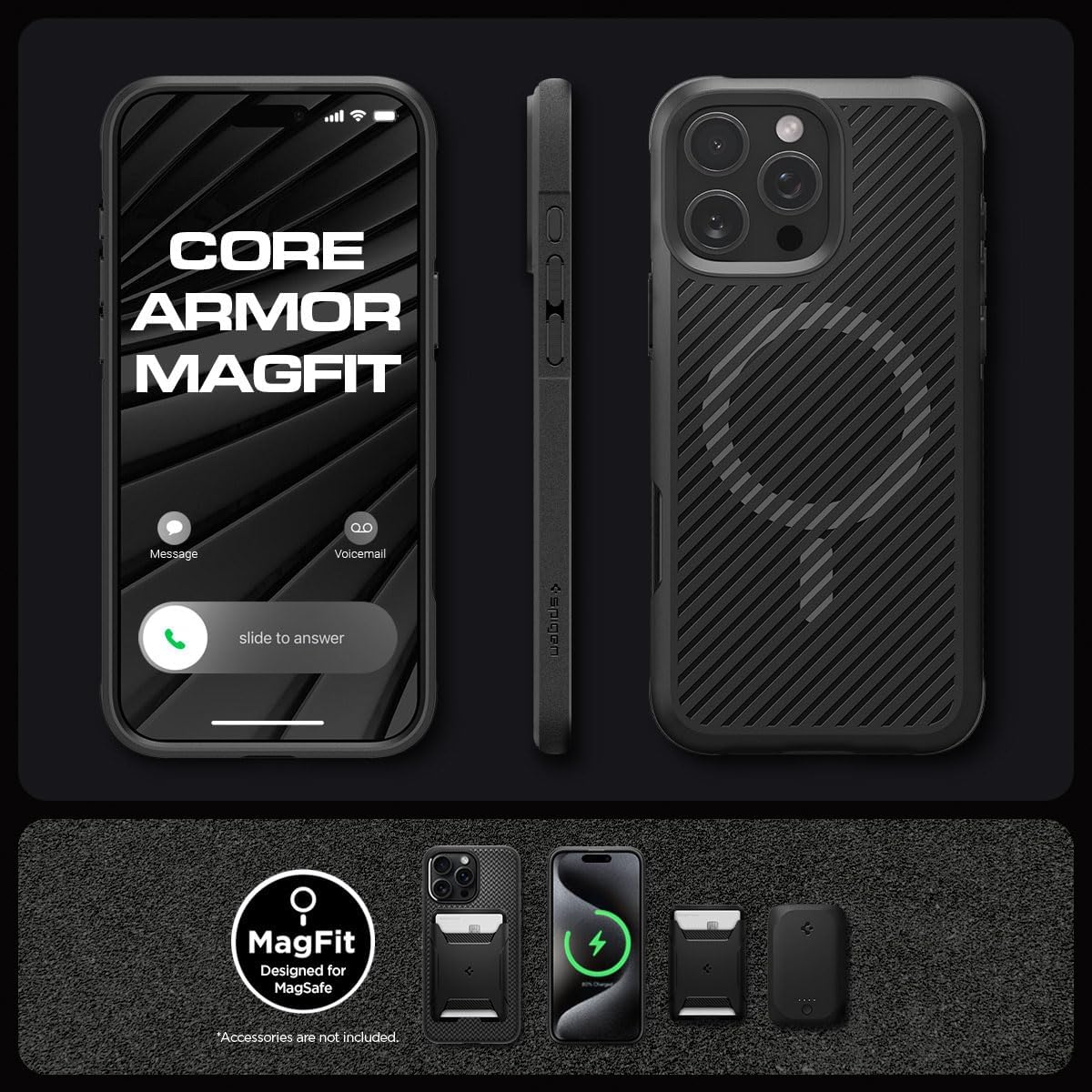 Spigen Core Armor MagFit Designed for iPhone 6.9" Case [Military-Grade Protection] Compatible with MagSafe - Matte Black