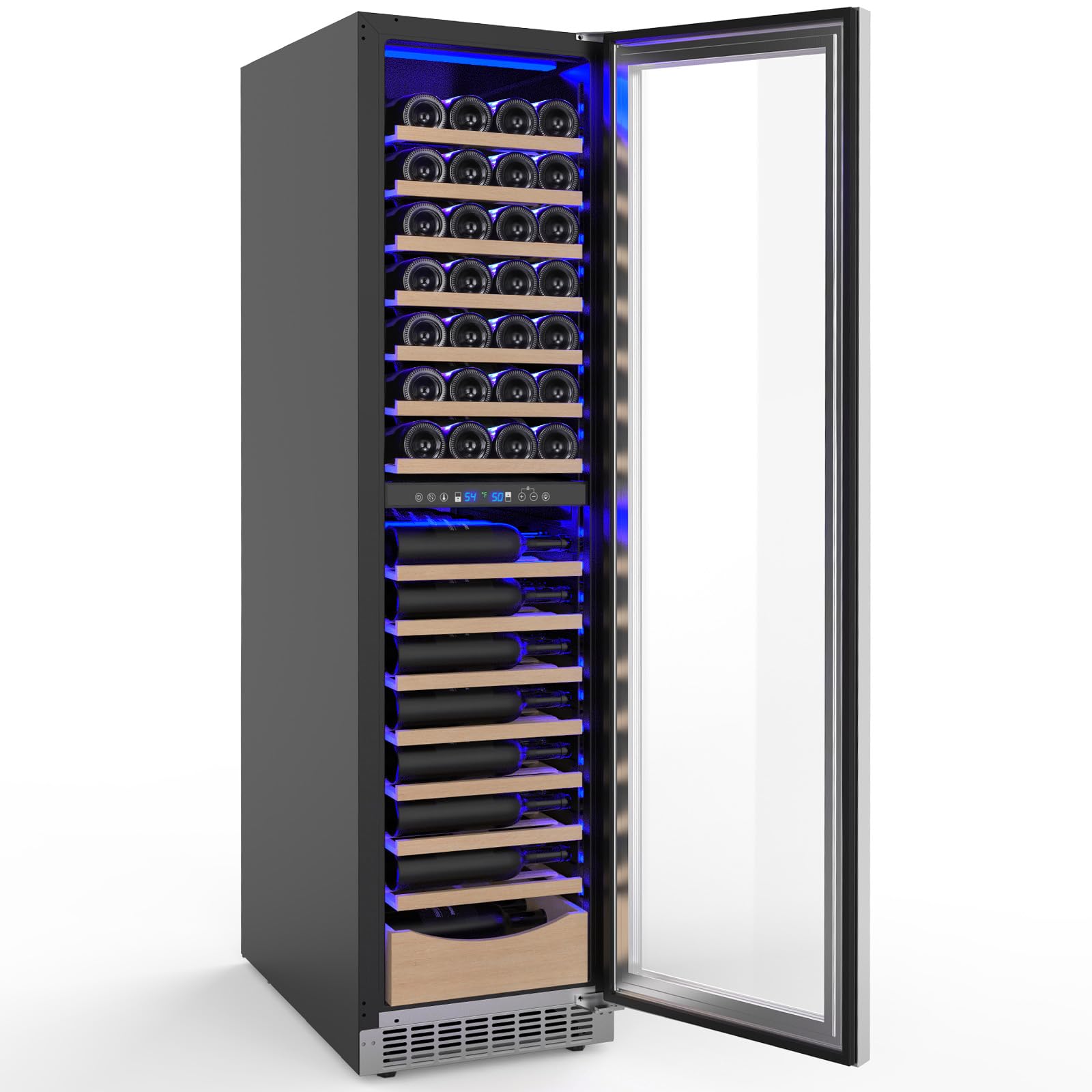 Antarctic Star 385L Wine Cellar Under Counter Built-in Beverage Cooler Mini Fridge Clear Glass Door Digital Memory Temperature Control, Beer Soda LED Light Safety Lock Quiet Operation on Fridge.com