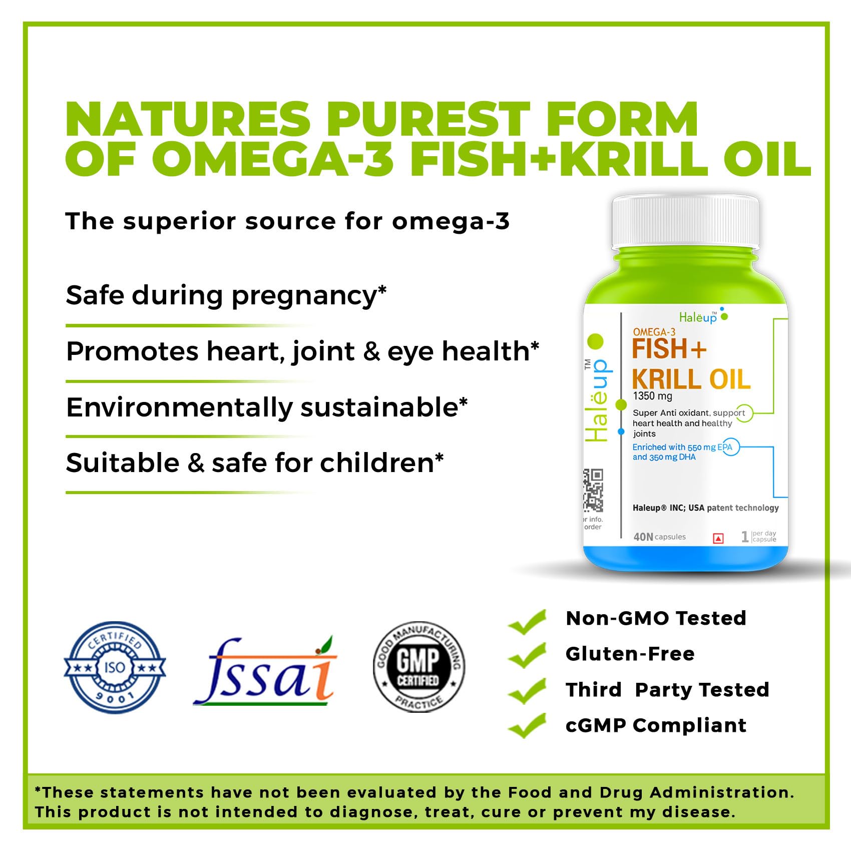 Haleup Fish Oil Softgel Capsules 1350 mg || Researched in USA || Healthy Heart || Brain|| Immunity(Pack of 1 (40 capsules)) 3