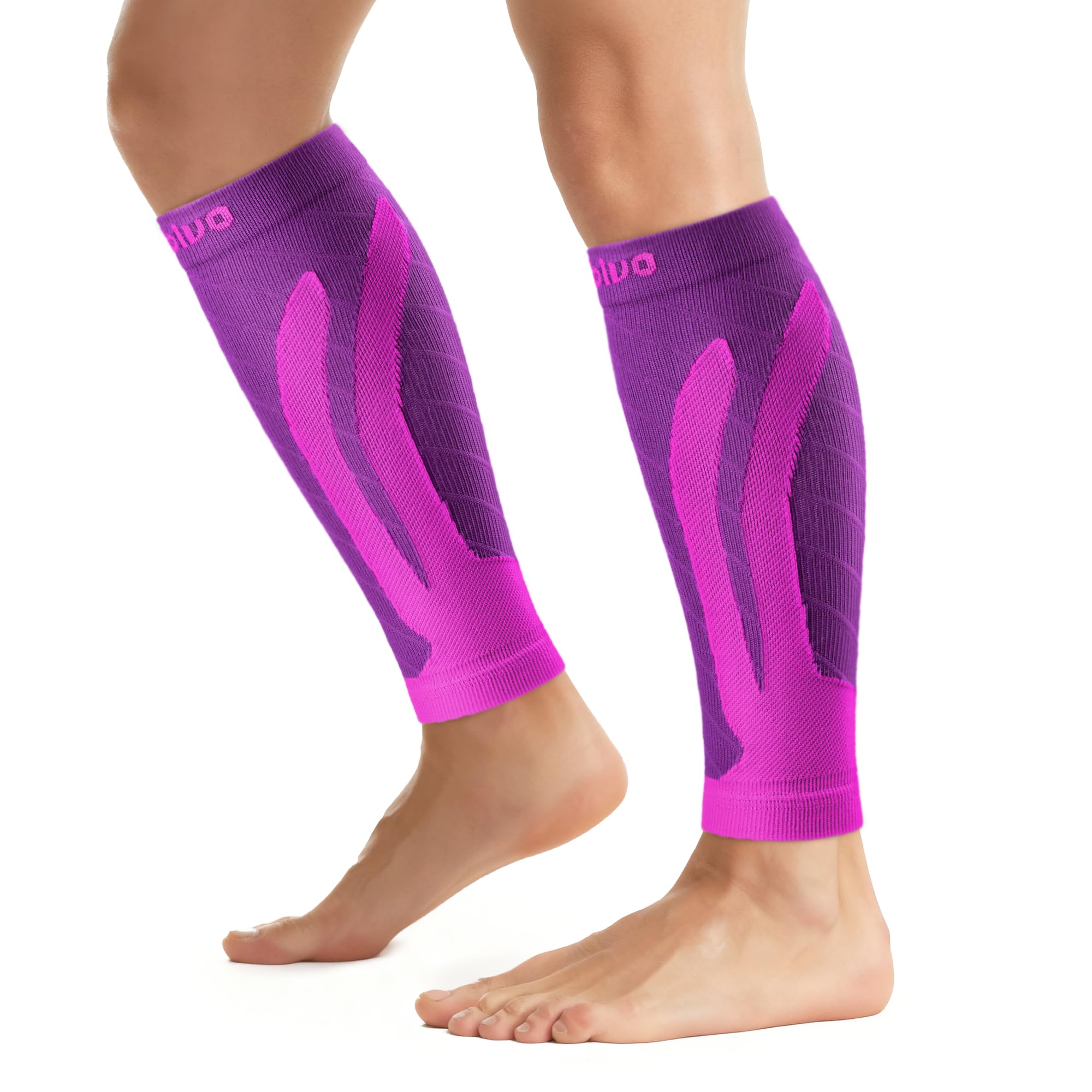 CAMBIVO Calf Compression Sleeves for Men & Women, 2 Pairs – Muscle Recovery & Improved Blood Circulation, Reduce Swelling & Fatigue, Shin Splints Support for Running, Cycling, Travel