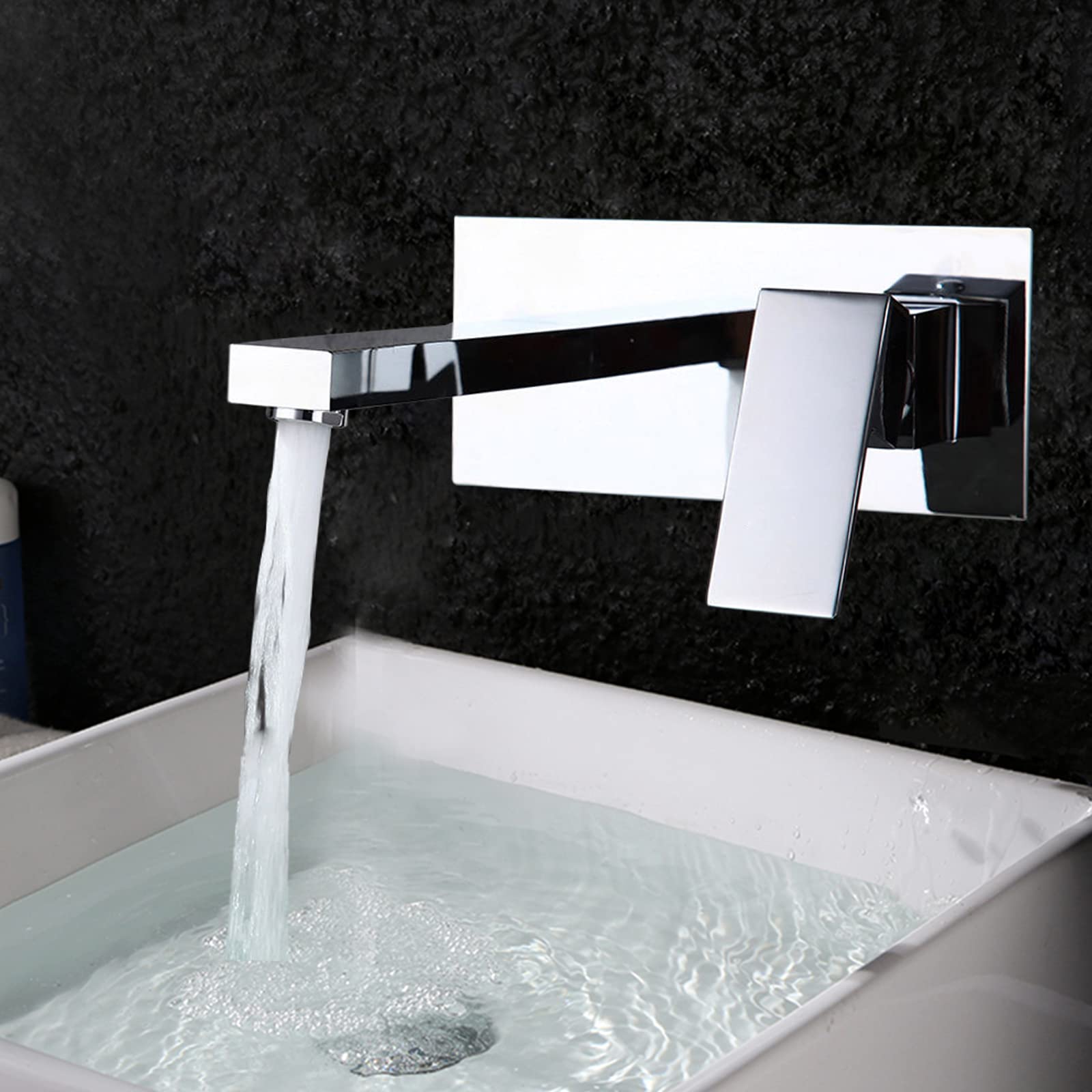 Waschtischarmatur Wasserfall Wasserhahn, Waschtischarmatur Unterputz für Wandmontage Einhebelmischer Waschtisch-Armaturen Badezimmer Küche Badezimmer Spültischarmaturen