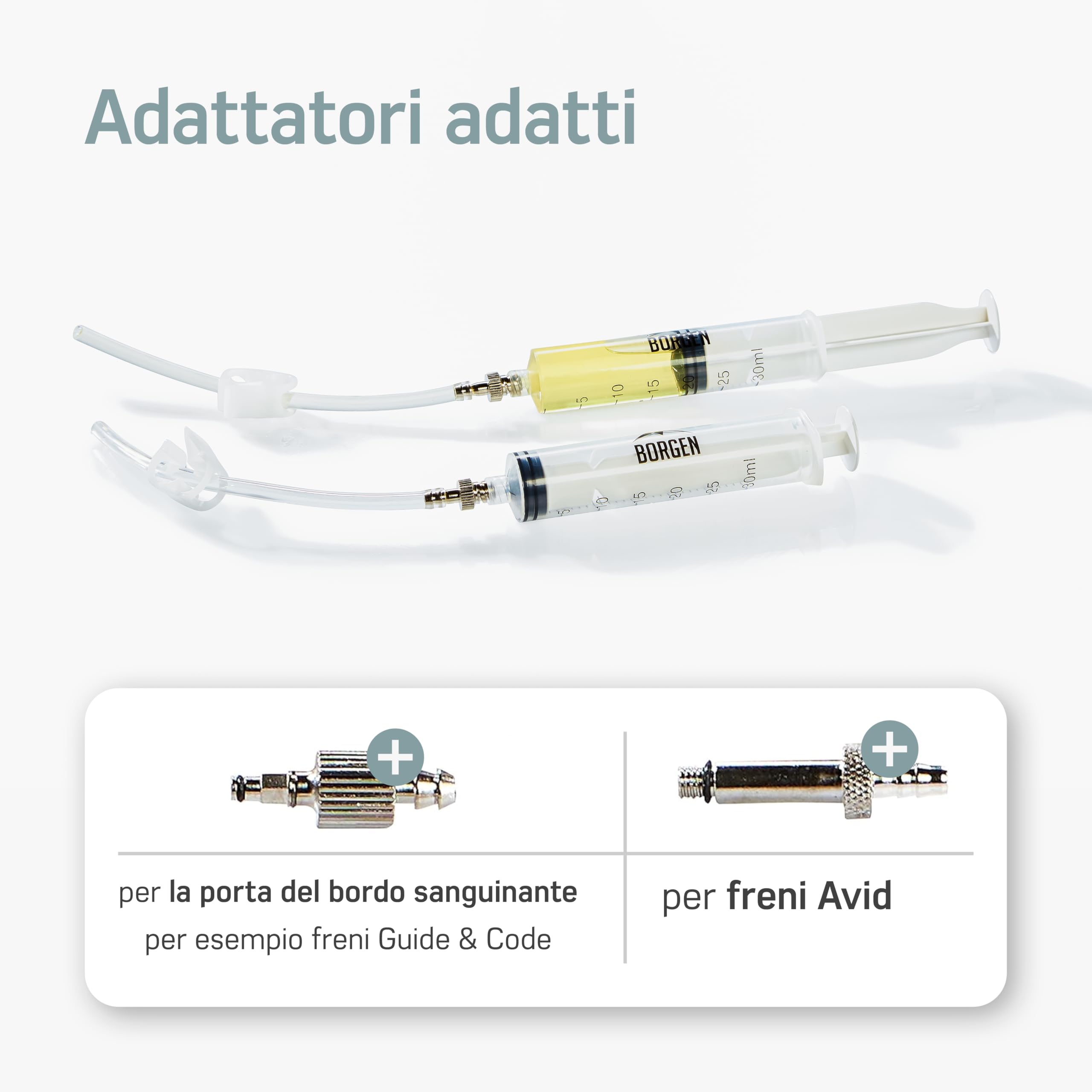 Borgen Kit spurgo Freni Adatto per AVID-SRAM Disco Idraulici │ Kit Manutenzione per Freni di Bicicletta │Kit spurgo con Istruzioni Passo a Passo Incluso Bleeding Edge