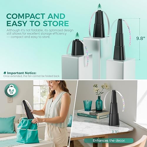 Miniatura 4 de Grete Gotye Paquete de 4 ventiladores de comida para mesas, ventilador de alimentos para interiores y exteriores, ventilador portátil alimentado por