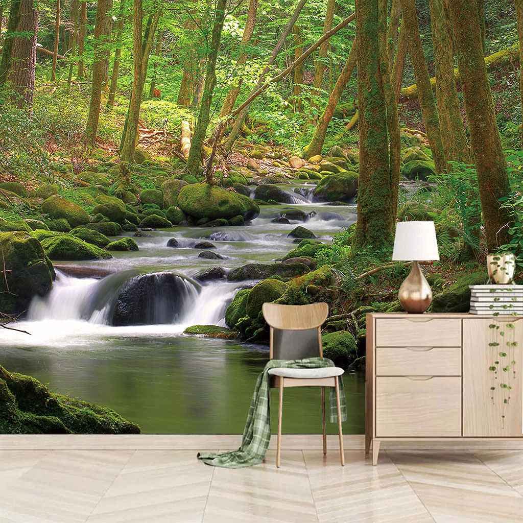 Papier peint auto-adhésif 3D forêt pour agrandir une chambre ou un salon