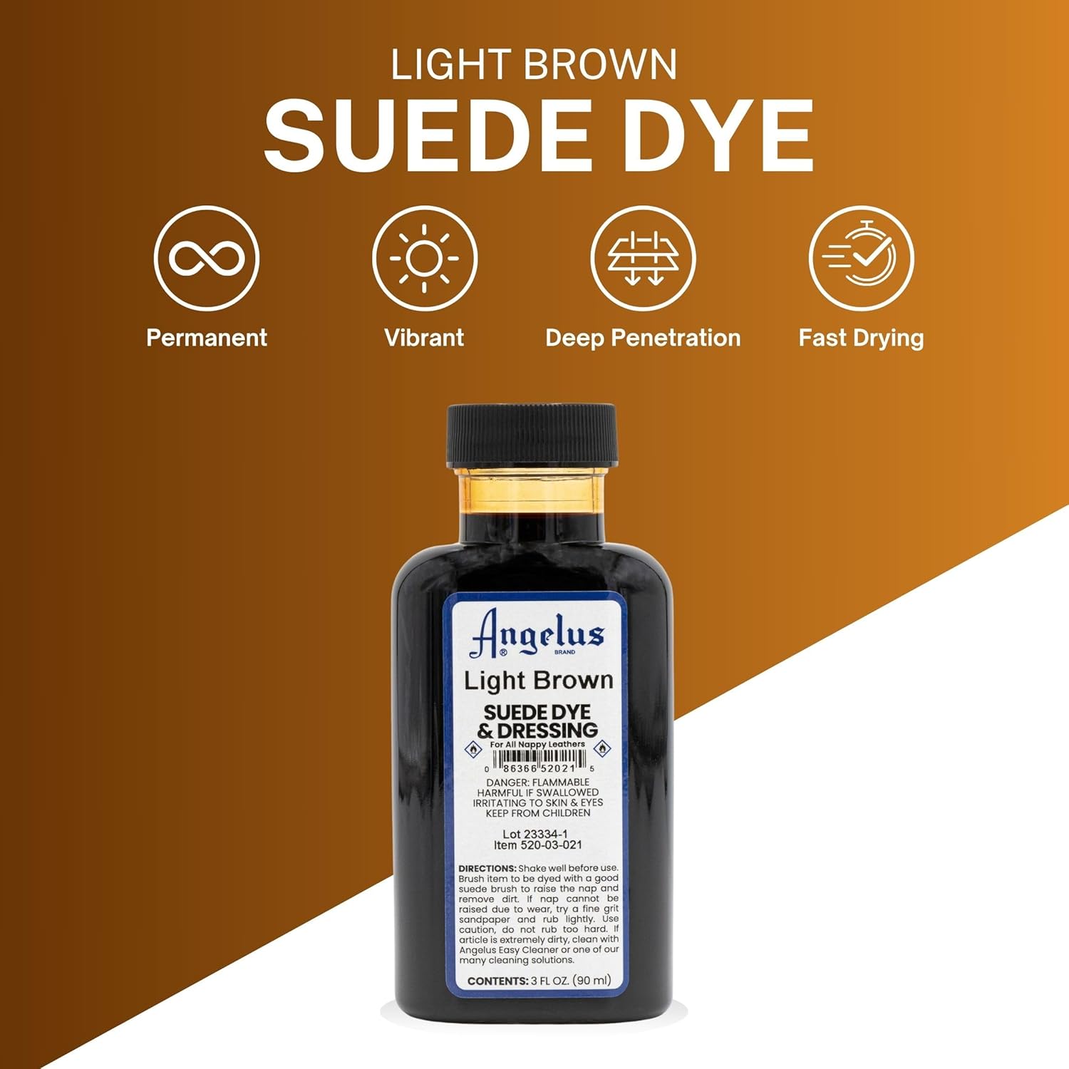 Angelus Suede Dye 3 Oz. (Light Brown) - Image 3