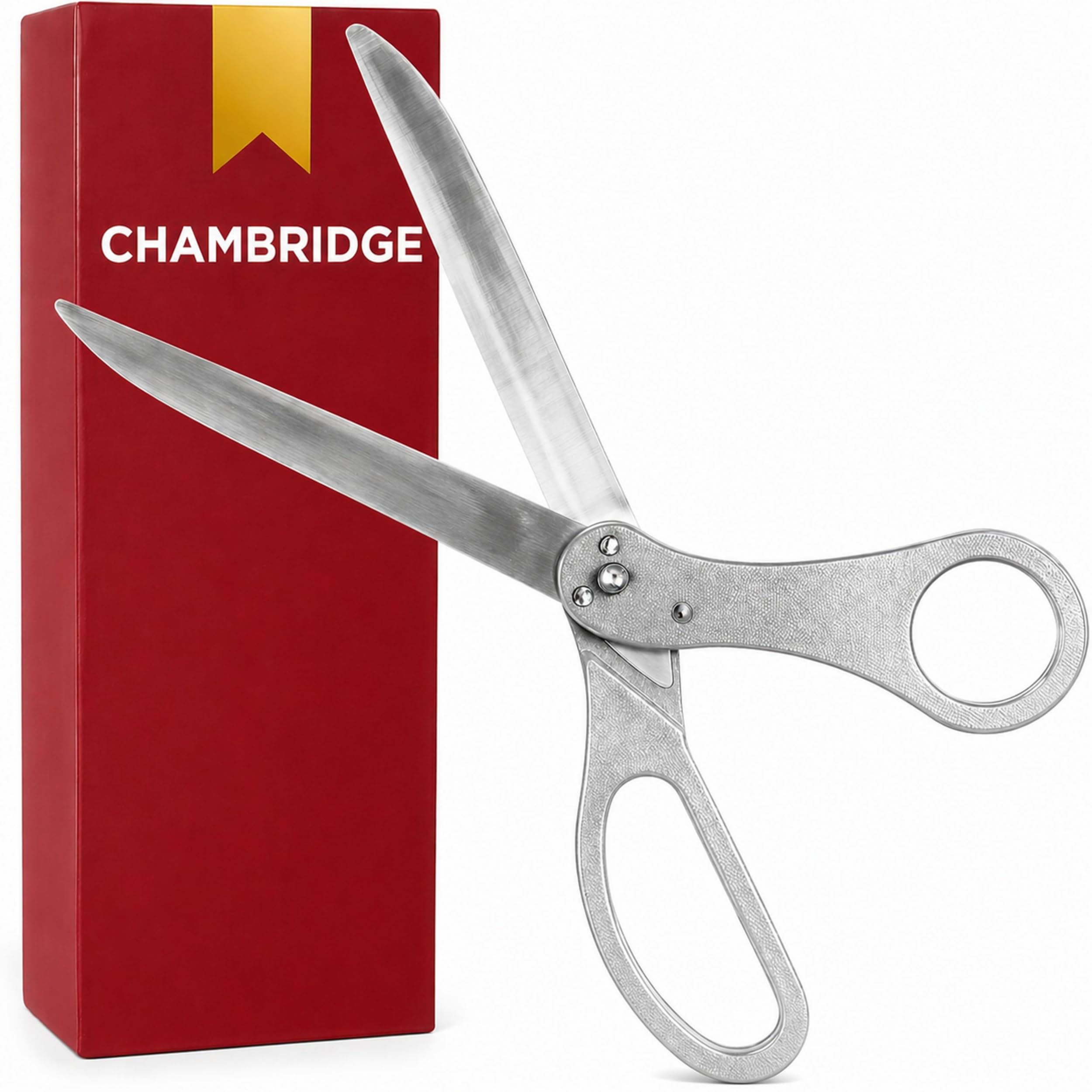 25" Giant Ribbon Cutting Scissors Silver — Heavy Duty Extra Large Grand Opening Ribbon Cutting Ceremony Scissors for Grand Openings Inaugurations Ceremonies & Special Events