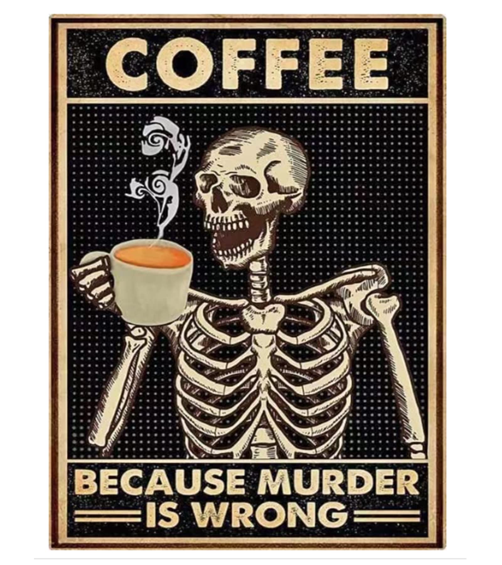 BOHADIY Diamond Painting Kits for Adults Kids Skull Coffee 5D Diamond Art Kits for Adults Kids Beginner, Paintings with Diamonds Gem Art and Crafts