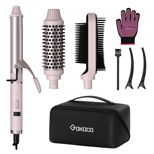 Kit Cachos e Alisamento Bivolt GOKOCO GD034 Rosa 127V-220V – Ferramenta Multifuncional com 3 Anexos, Controle de Calor NTC, 120-200°C, Desligamento Automático 30min, para Cabelos Finos a Grossos Kit Cachos e Alisamento Bivolt GOKOCO GD034 Rosa 127V-220V – Ferramenta Multifuncional com 3 Anexos, Controle de Calor NTC, 120-200°C, Desligamento Automático 30min, para Cabelos Finos a Grossos