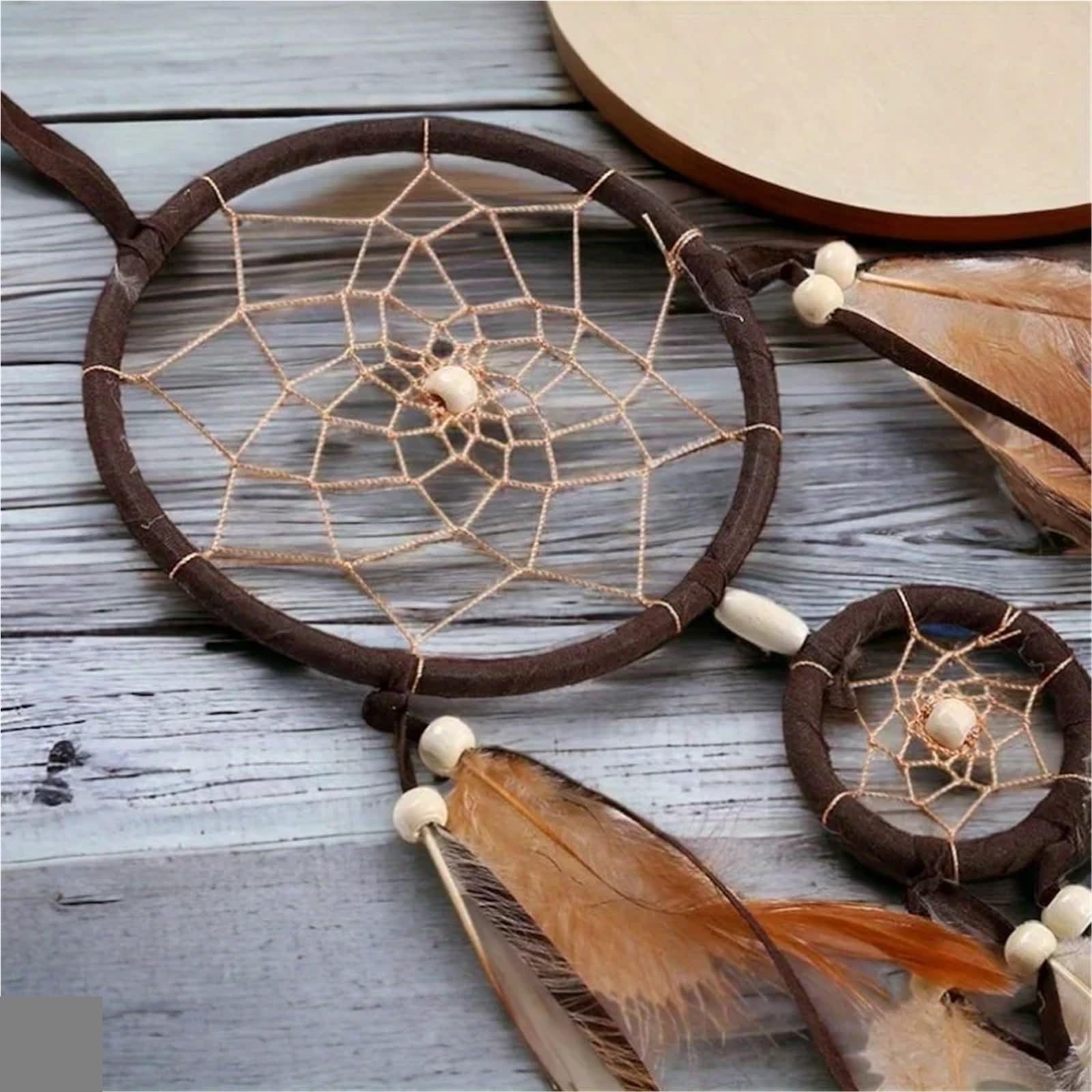 Atrapasueños con Plumas Marrones, atrapasueños for Colgar en la Pared, Accesorios for Dormitorio, carillón de Viento, 2 uds para El Dormitorio(Brown02)