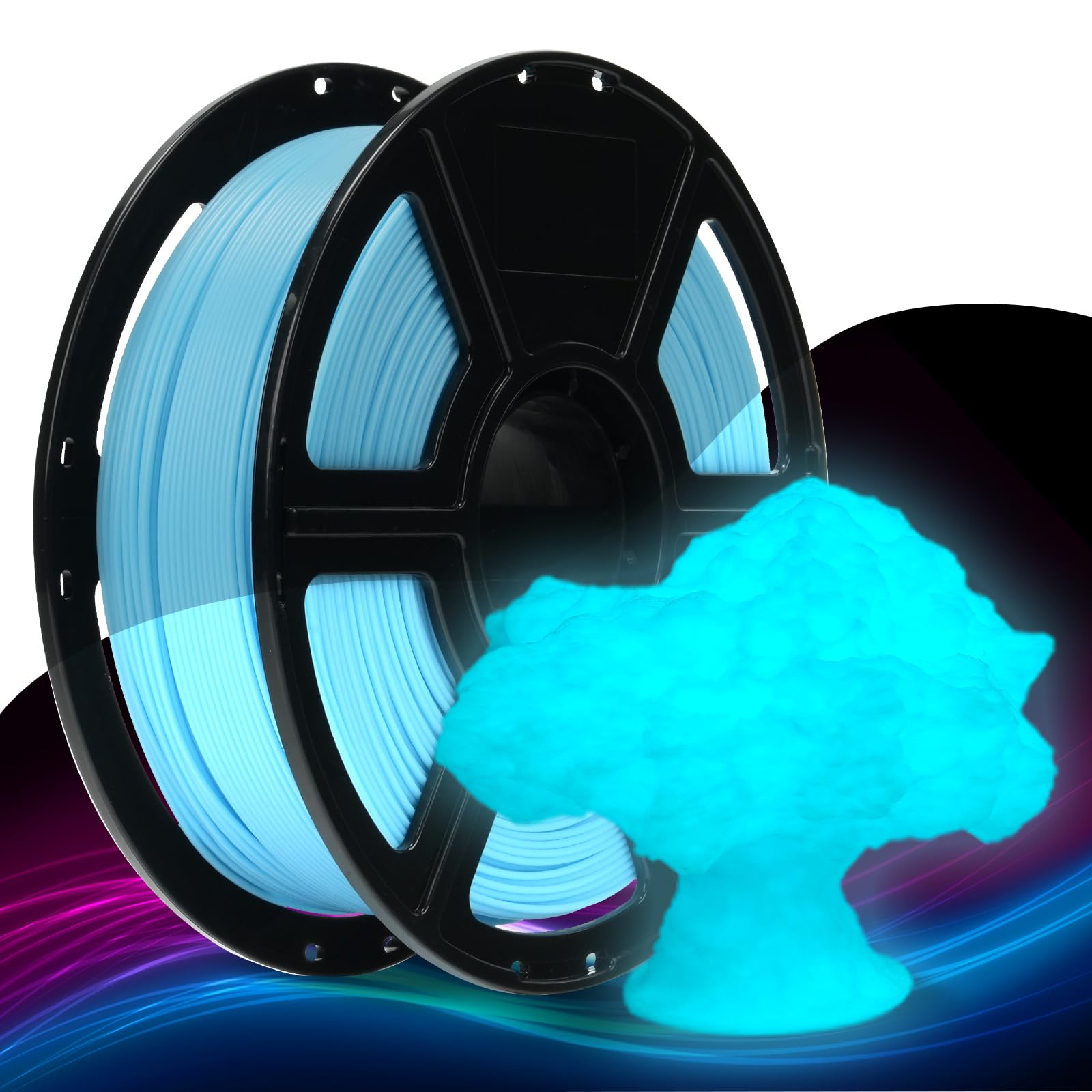 Glow Rainbow PLA Filament - 3D Printing Glow in the Dark -7