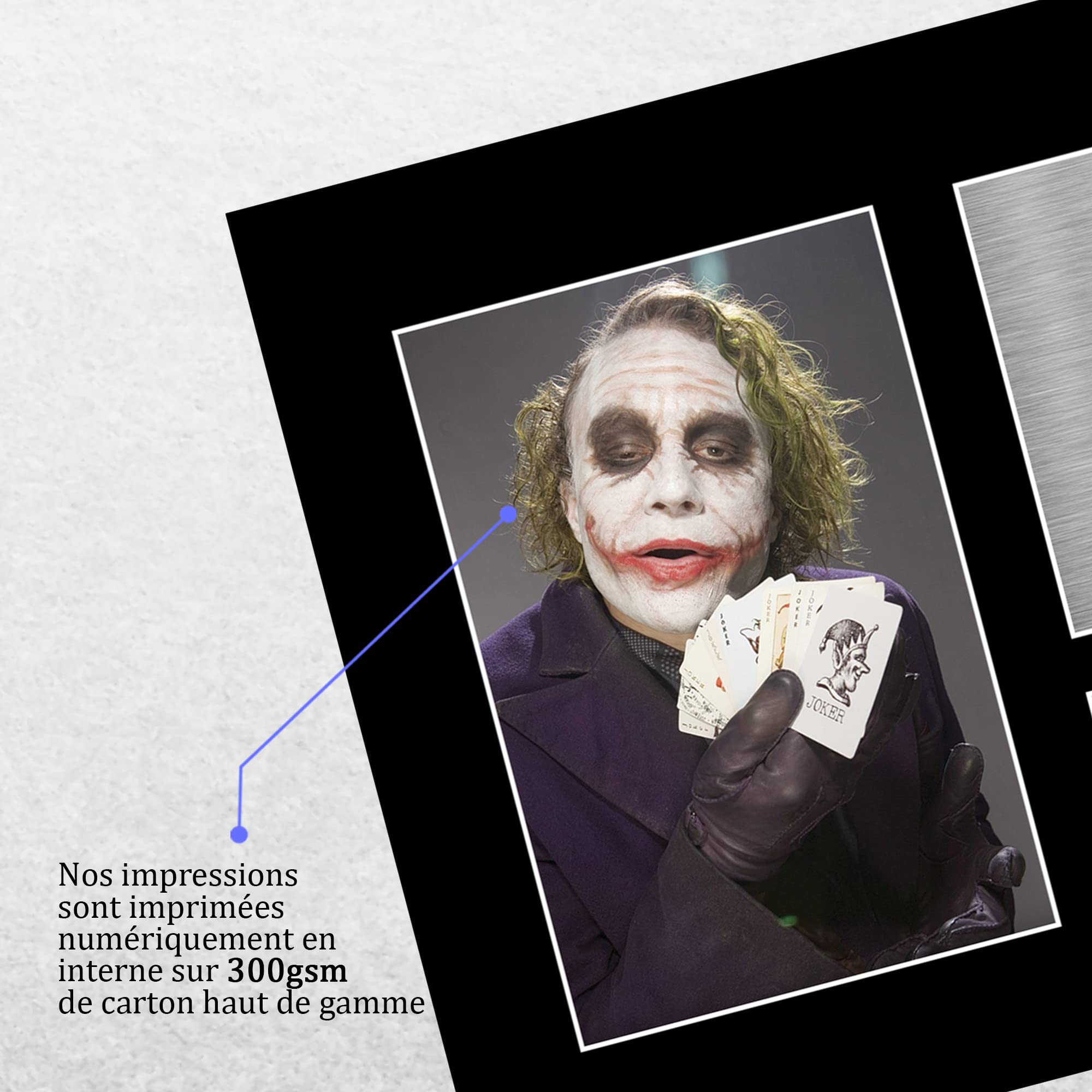 Cadre Photo Signé Heath Ledger Joker Dark Knight - A4 Encadré Prêt à Accrocher Pour Fans De Cinéma