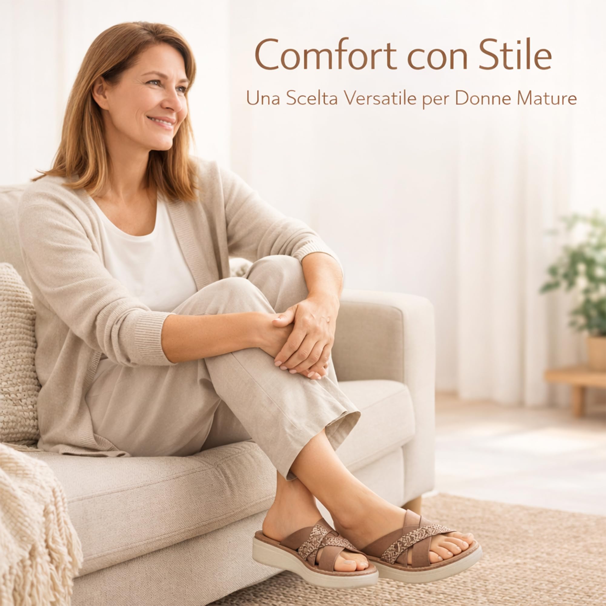 JOMIX Ciabatte Donna Estraibile Sottopiede in Pelle Comode Pantofole Estive Anatomiche Ergonomiche Scarpe Aperte Morbide da Casa e Tempo Libero