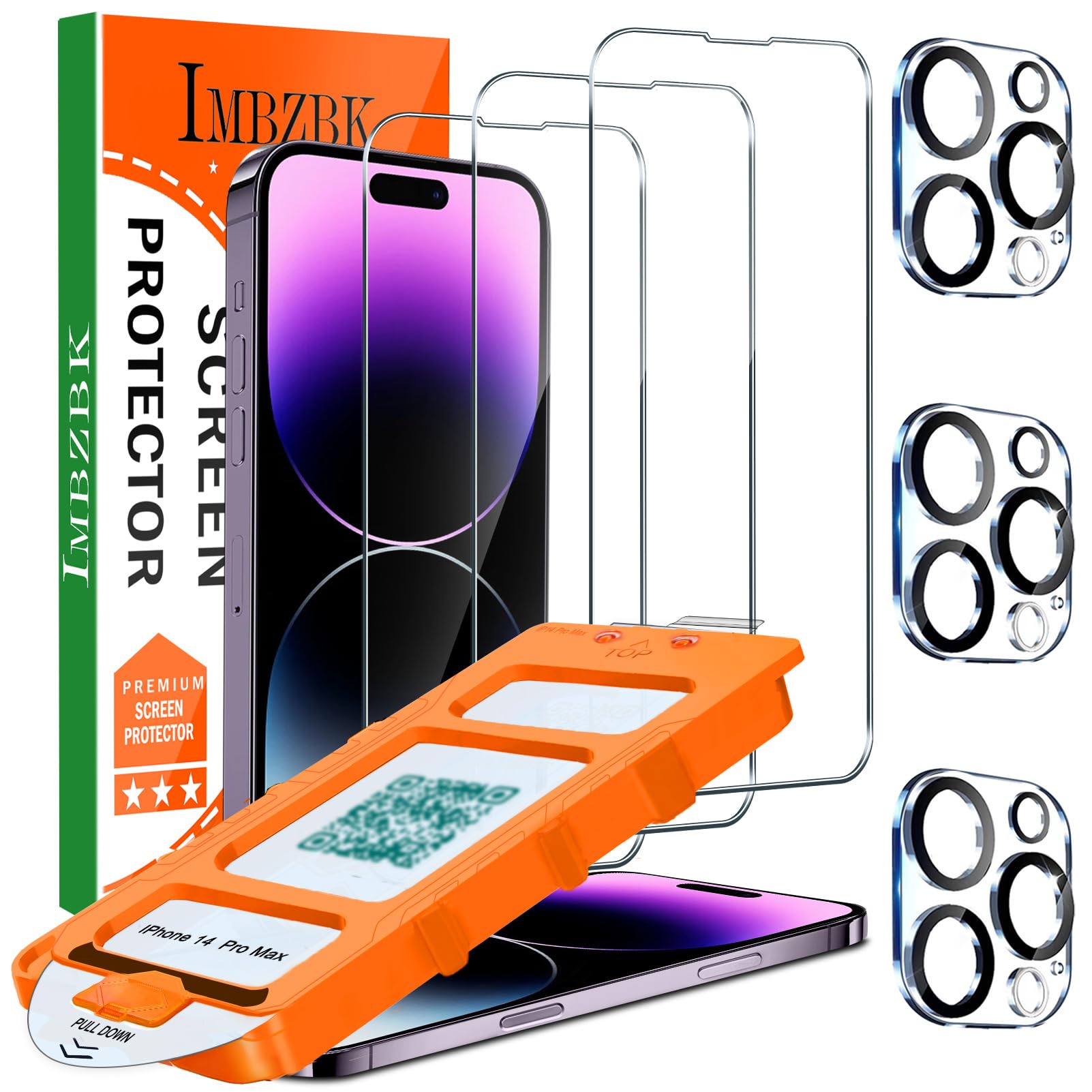 Photo 1 of IMBZBK Screen Protector for iPhone 14 Pro Max 6.7 inch - 3+3 Pack