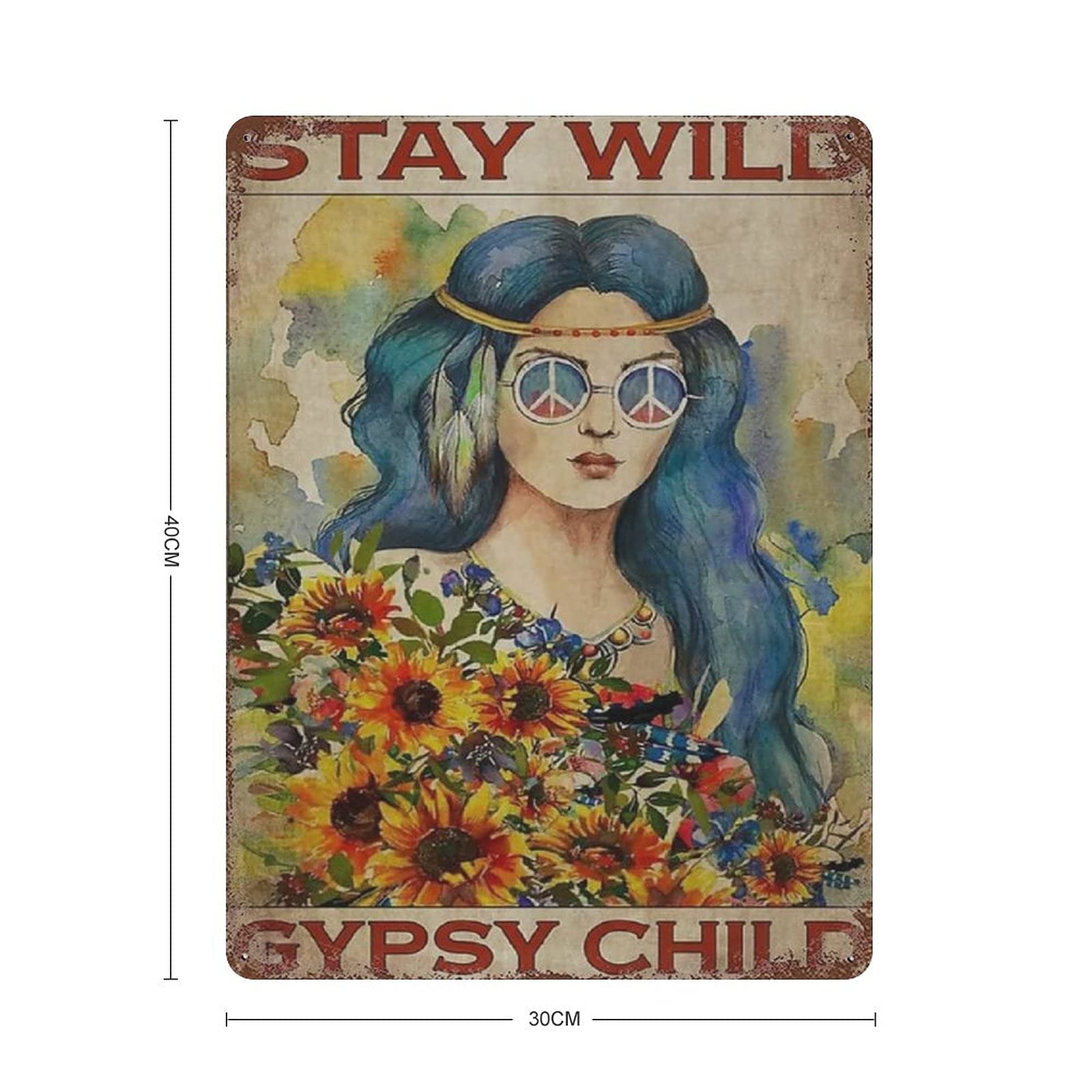Targa Metallica Vintage 20x30 Cm Con Scritta 'Girl Who Likes Gypsy Horses', In Alluminio, Per Parete Interna/esterna