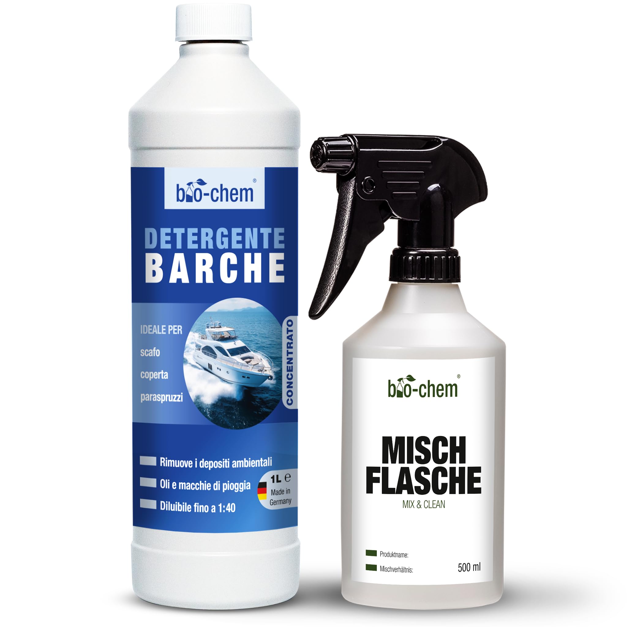 bio-chem - Detergente per imbarcazioni - Detergente per la Manutenzione dello Scafo di Barche, Yacht e Kayak - Soluzione per la Pulizia dei gommoni