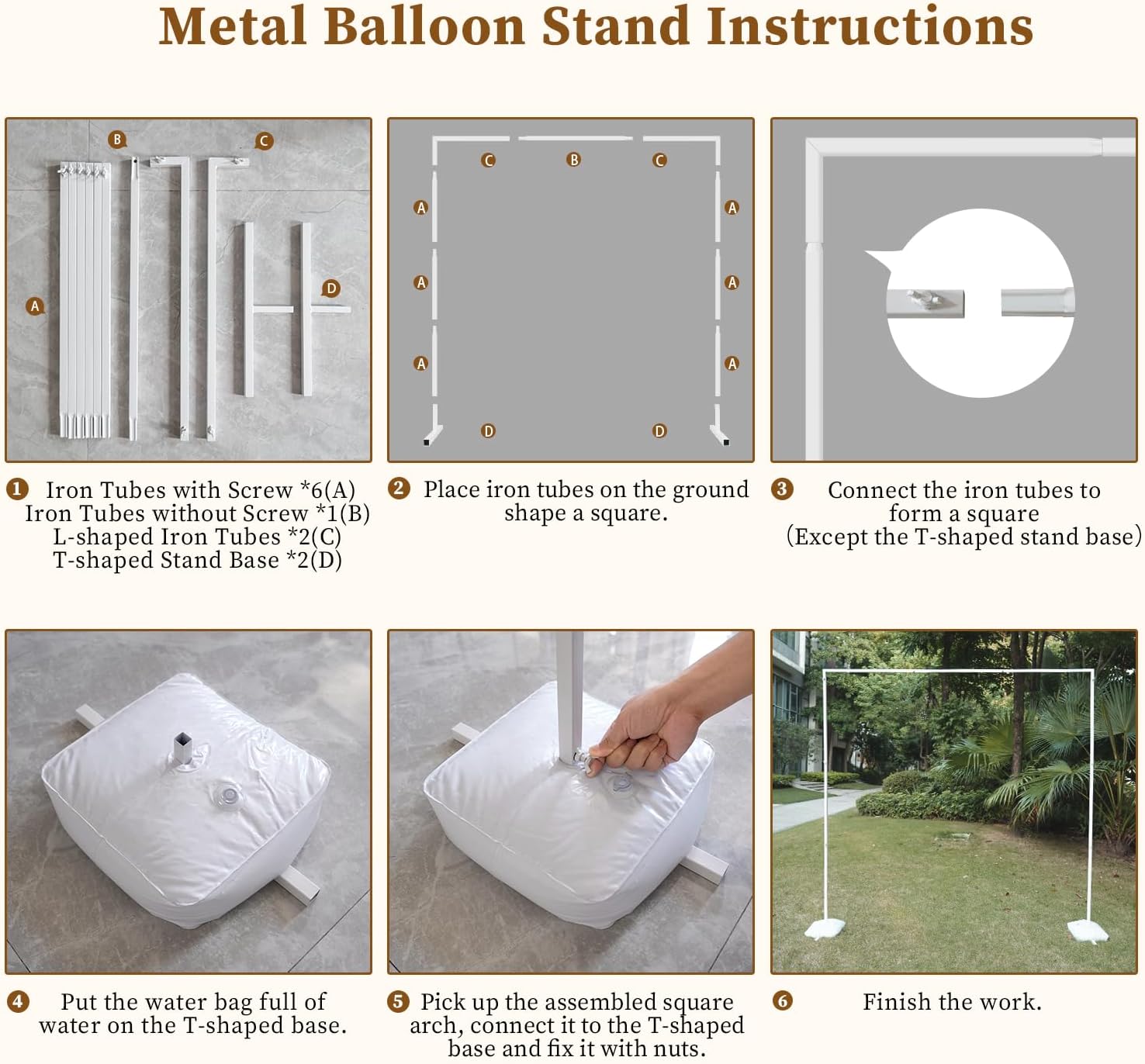 6.6FT x 6.6FT Wedding Arches for Ceremony, Square Metal Balloon Arch Stand, Wedding Arch Backdrop Stand for Wedding Birthday Parties Banquet Decorations, White